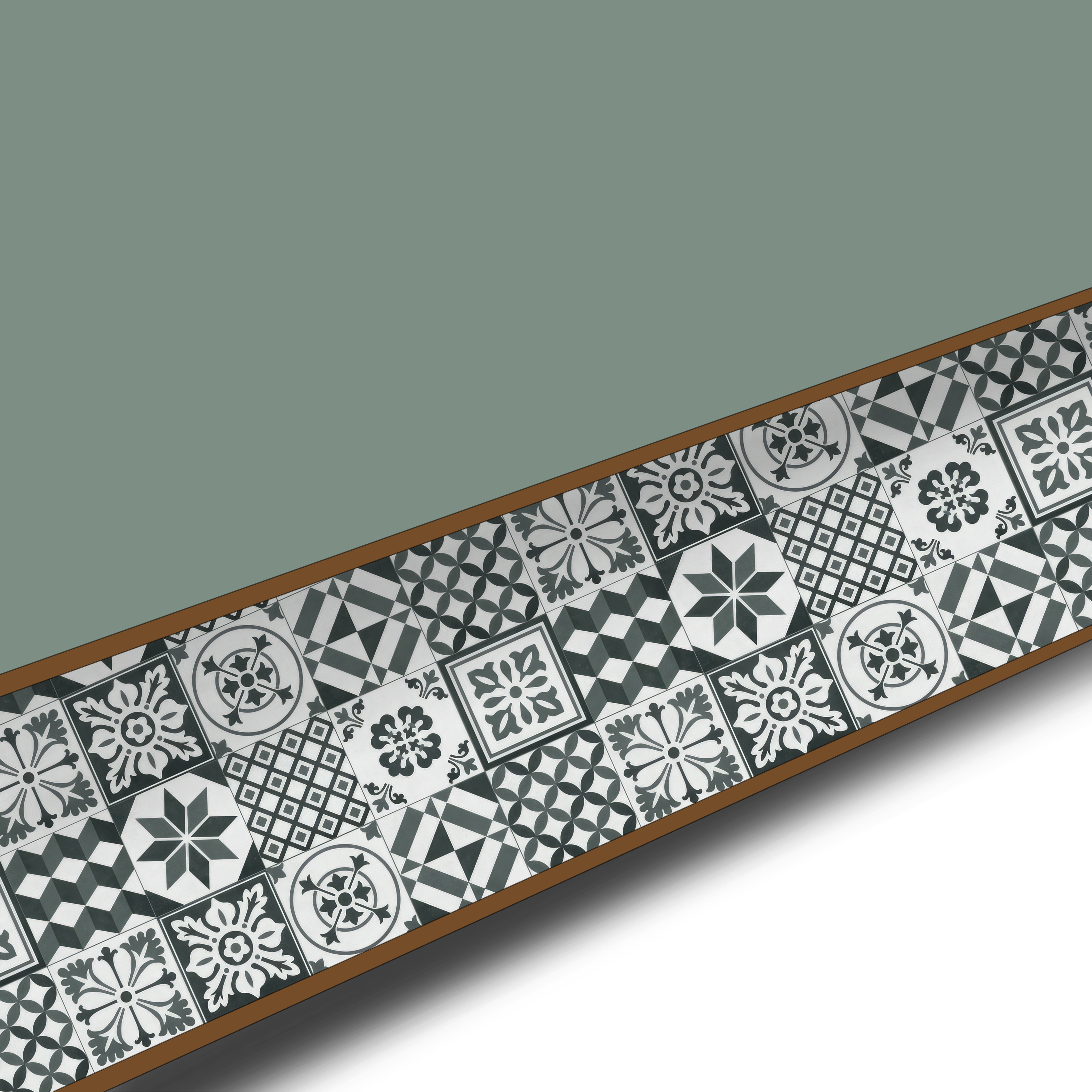 Panel dekoracyjny ścienny kompaktowy 60 x 180 cm Retro Green/Deep Green Delinia