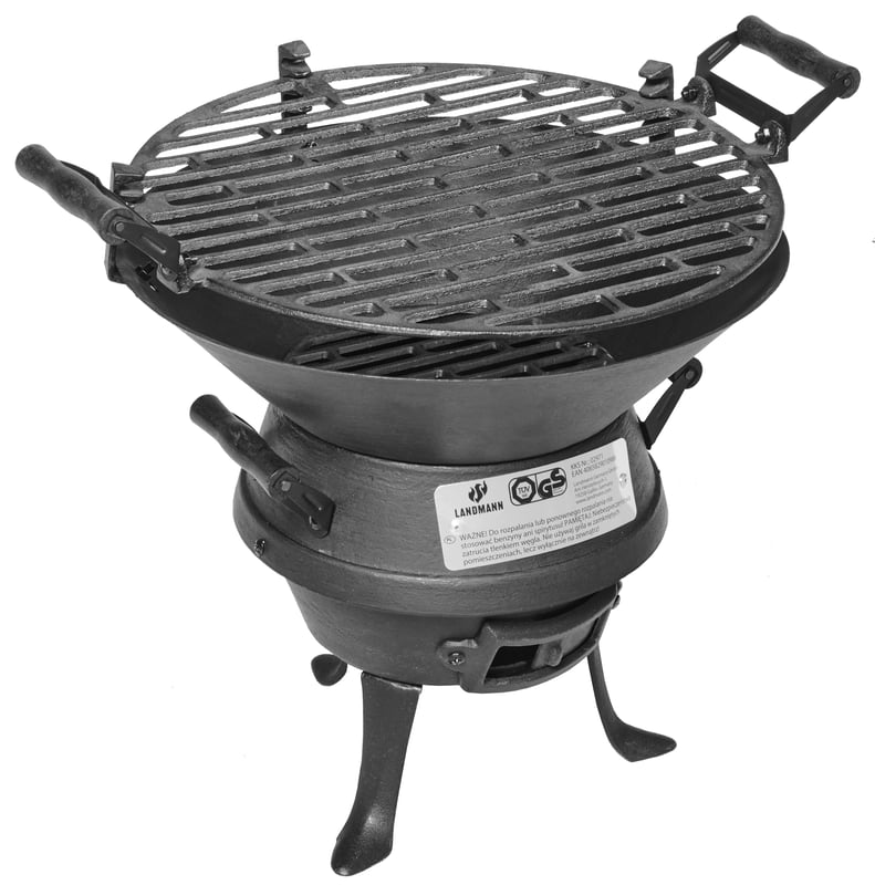 Grill węglowy śr.35 cm żeliwny beczułka Landmann
