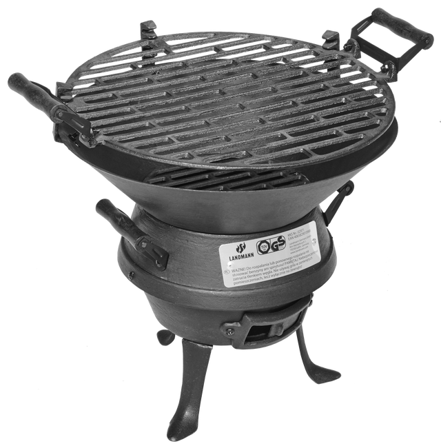 Grill węglowy okrągły 35 cm żeliwny beczułka Landmann