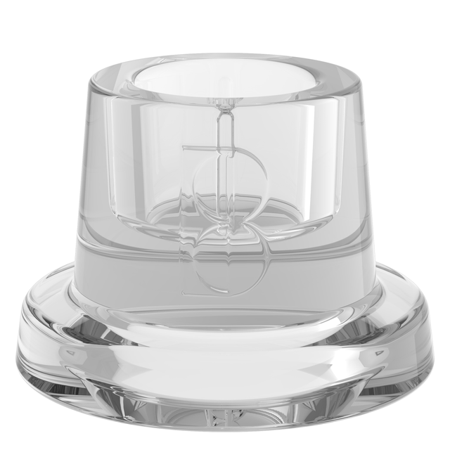 Świecznik szklany na świecę stołową wys. 4 cm transparentny