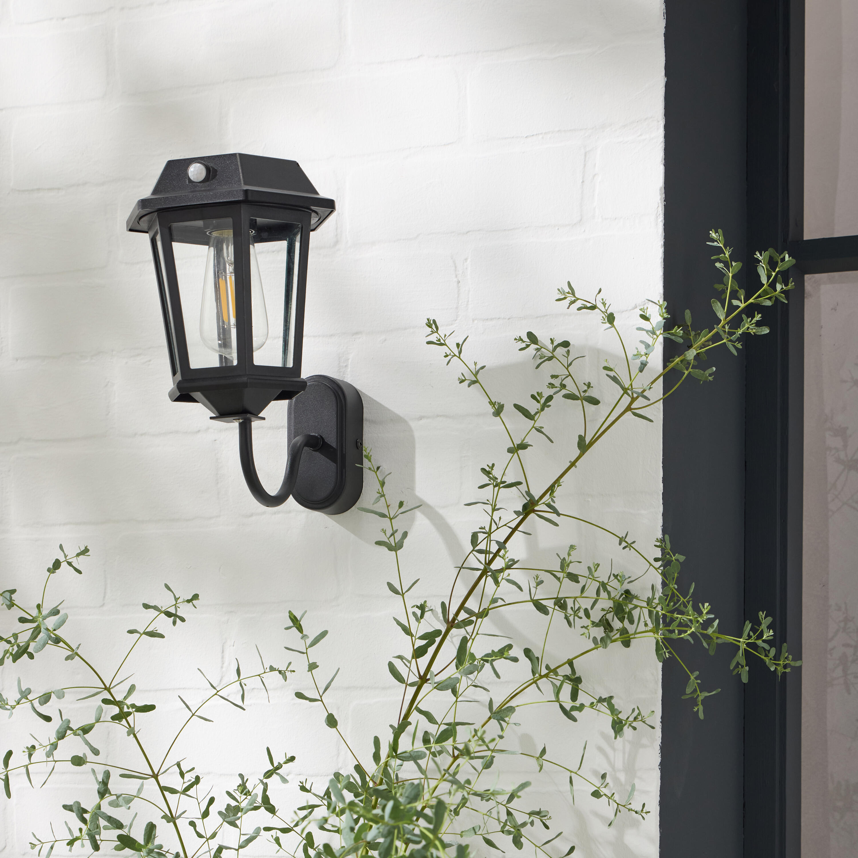 Candeeiro de parede exterior Alcudia 1800lm 3000k ip44 preto Inspire - 12