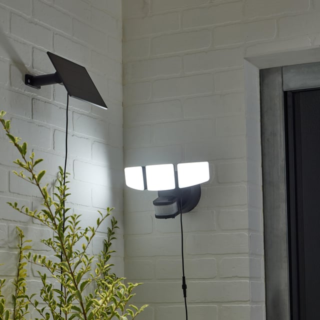 Projecteur solaire avec détecteur 2000 Lumen blanc neutre, noir Bastia INSPIRE