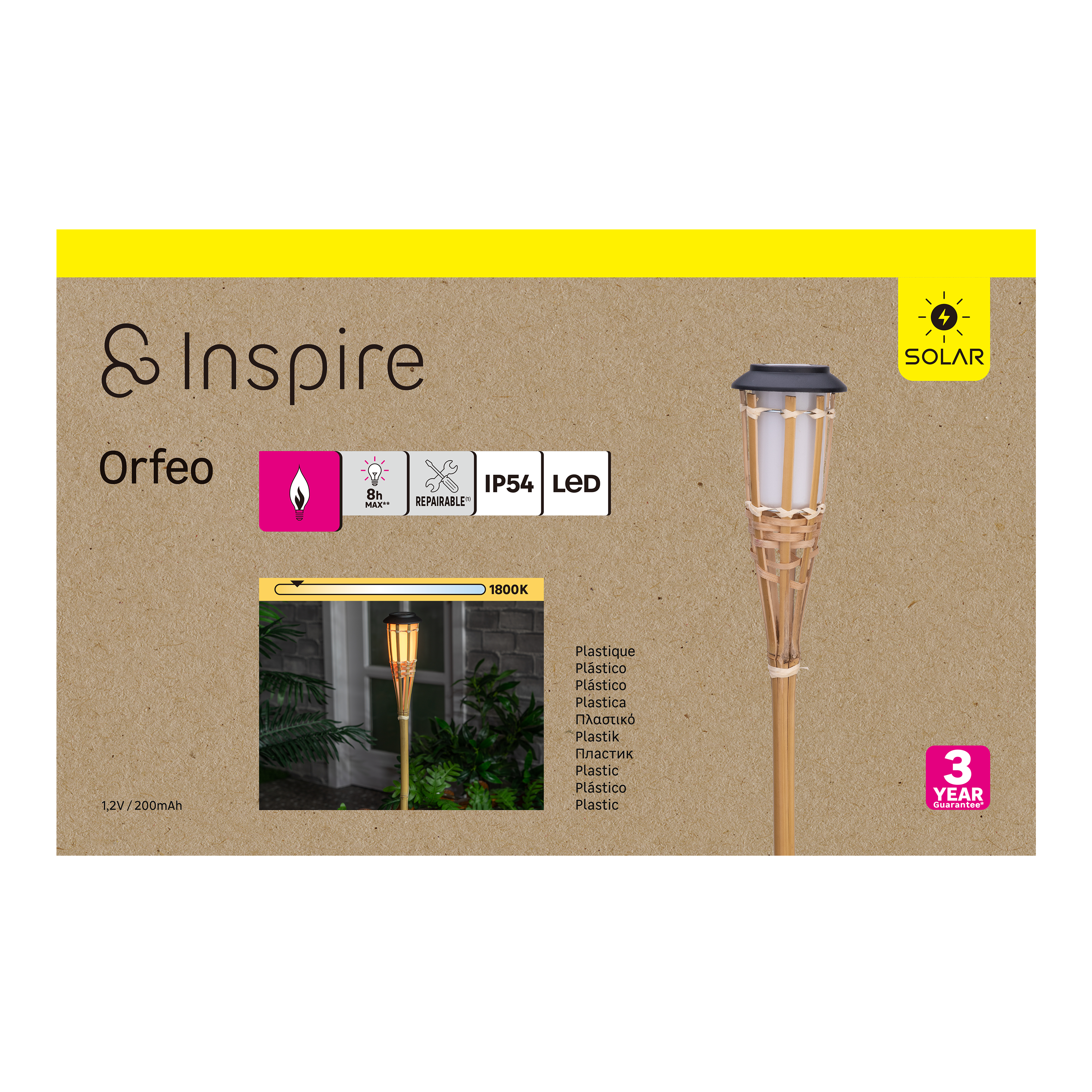 Baliza solar Orfeo 1800K 60cm Ip44 Inspire - 8