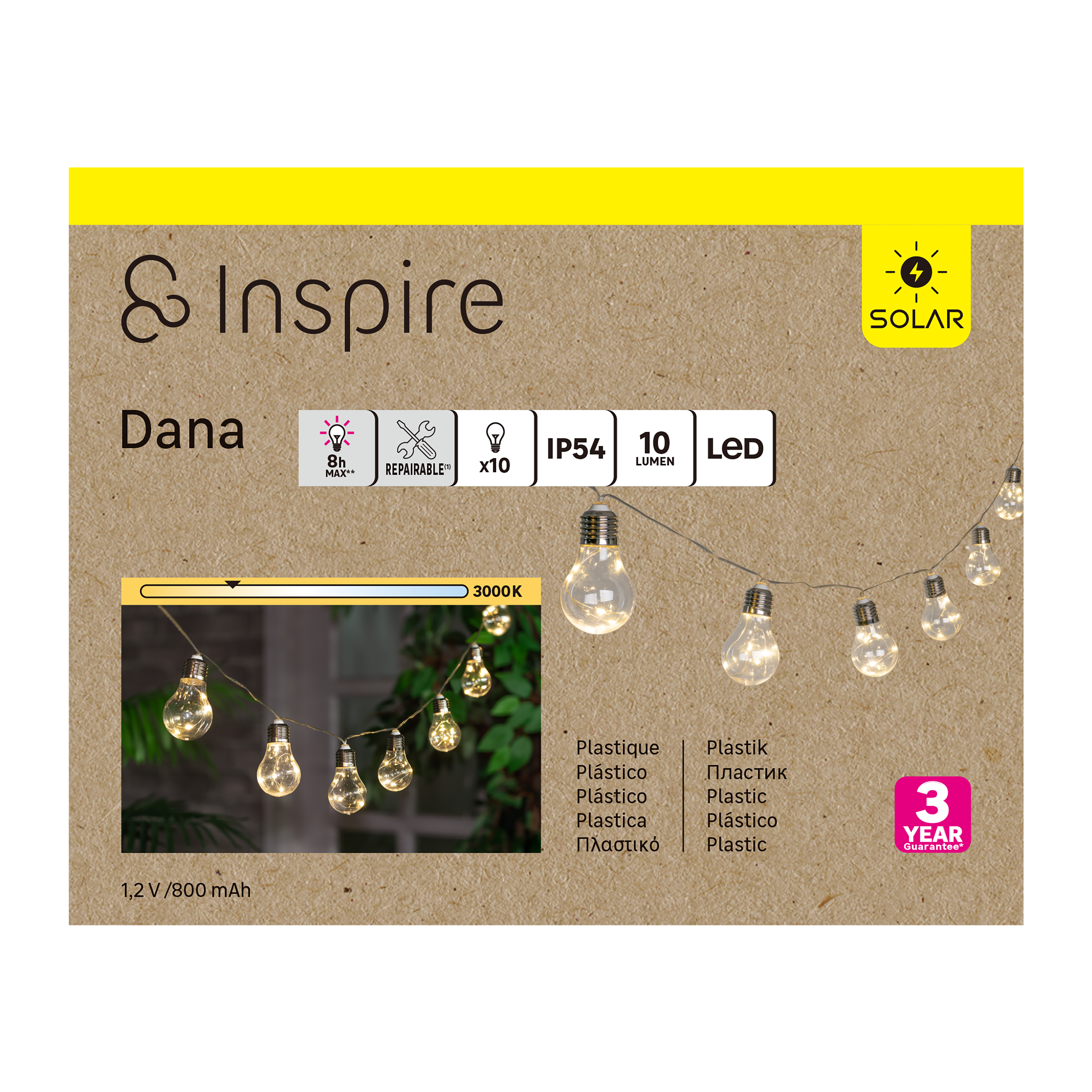 Girlanda solarna Dana IP44 4.8 m 10 x LED Inspire - 8