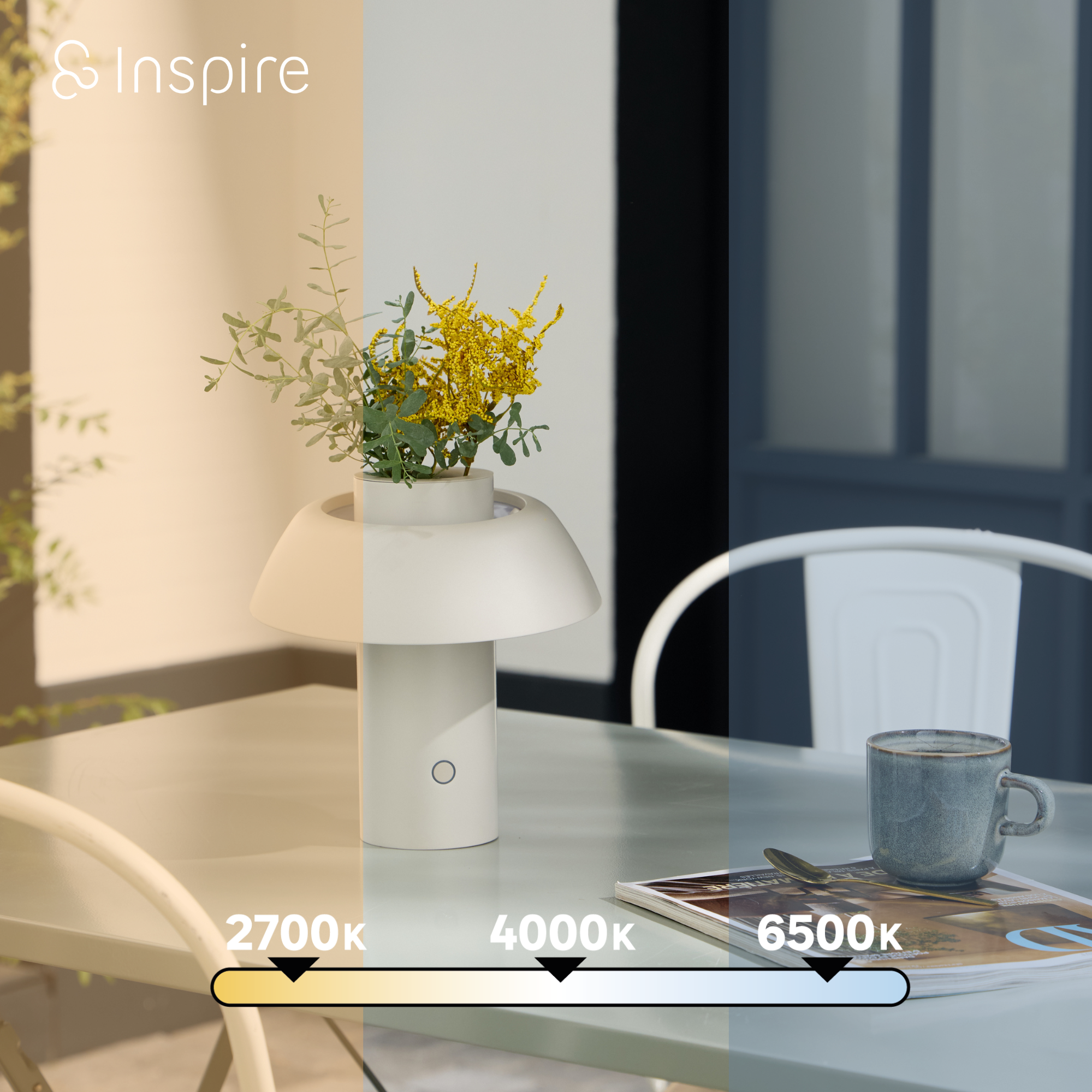 Lampe de table, 500 Lumens changement de blancs, Floral INSPIRE - 5