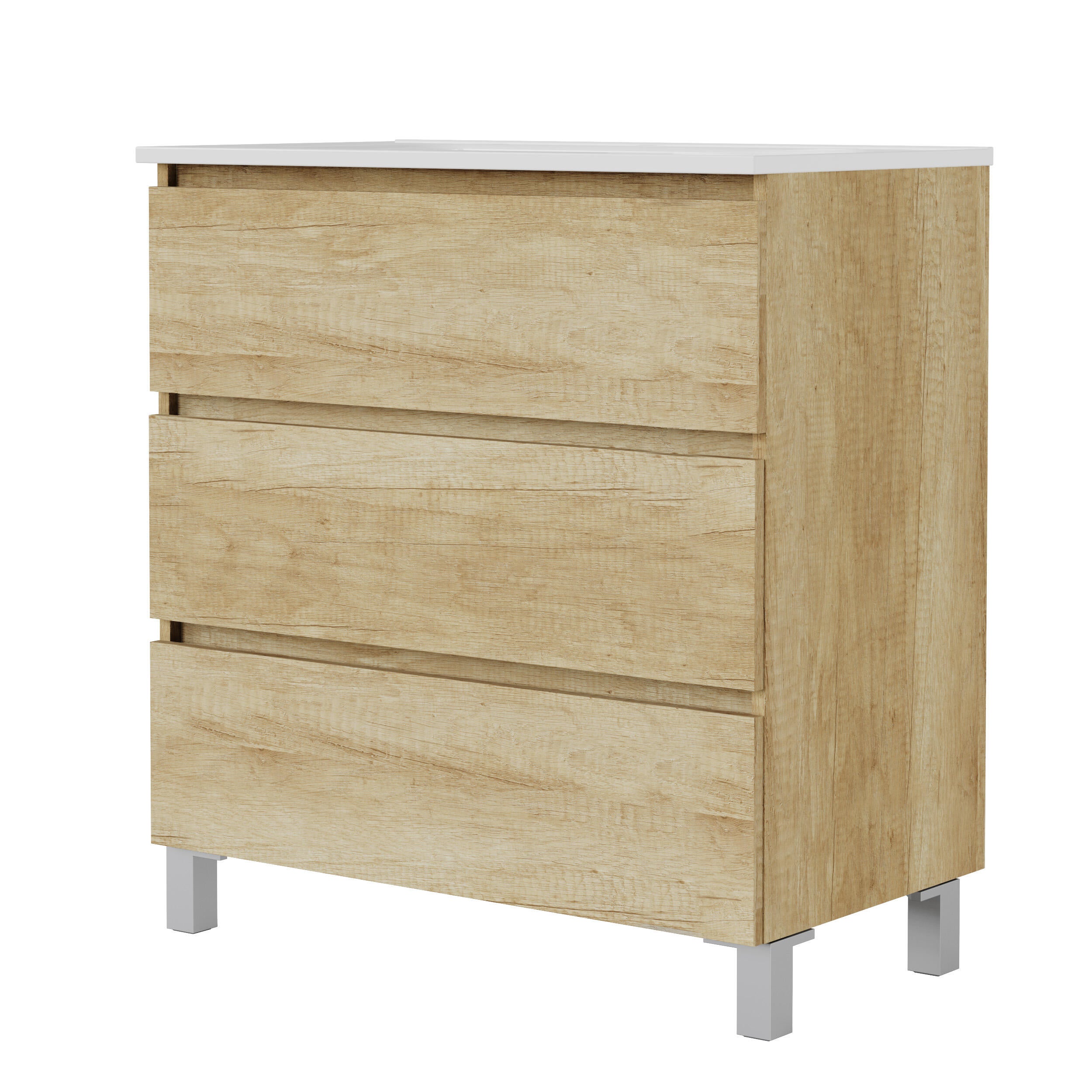 Mueble de baño Espacio marrón 90x46 cm (lavabo no incluido) - 5