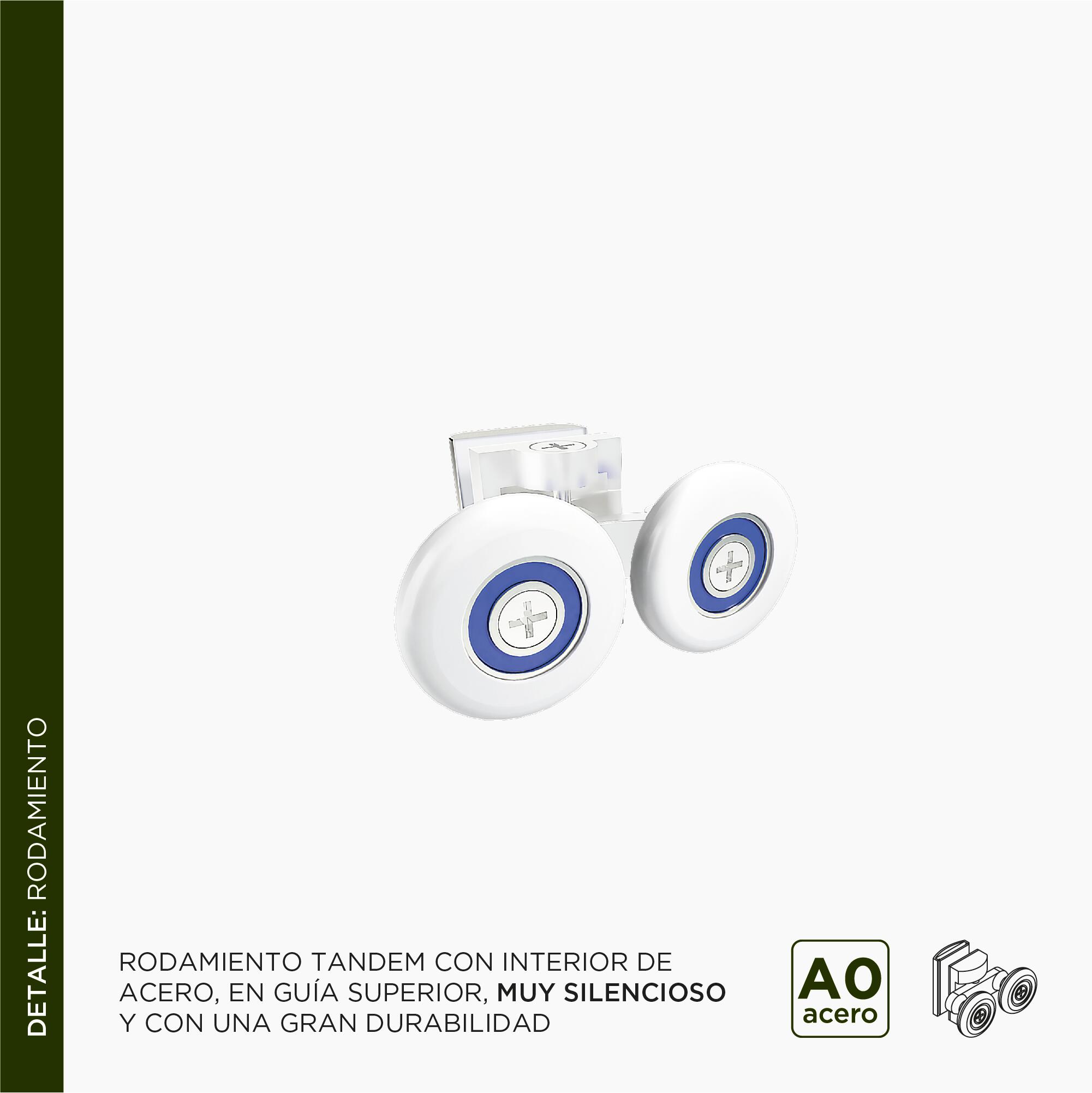 Mampara de ducha frontal 1 fijo + 1 puerta corredera transparente Vitria perfil aluminio blanco (95-100)x199.2 cm cierre de sobreponer marca Glassinox - 10