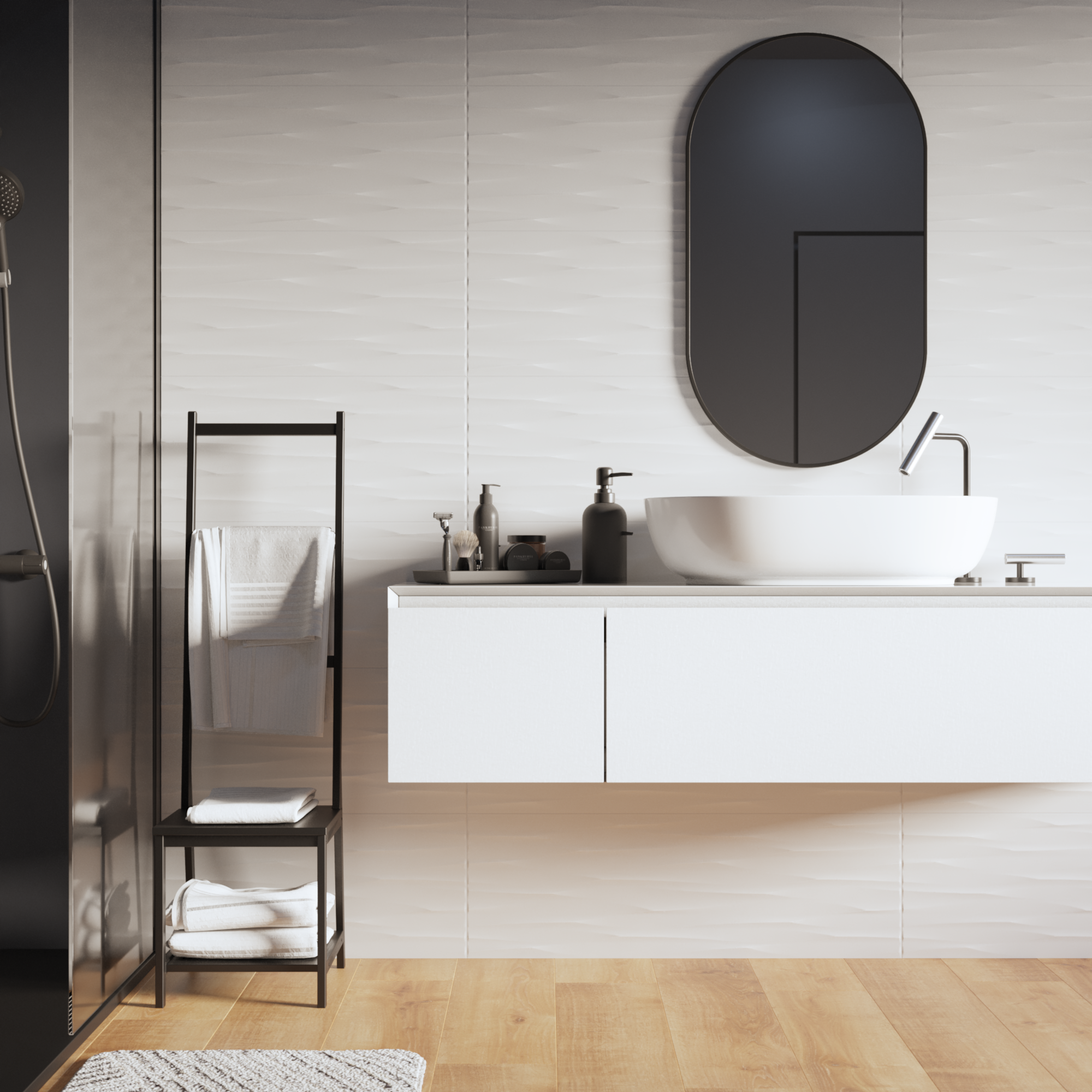 Piastrella da rivestimento interno in maiolica 30 x 60 cm rettificato smaltato bianco opaco 3D Arctic Sp. 7.4 mm 1.44 mq - 4