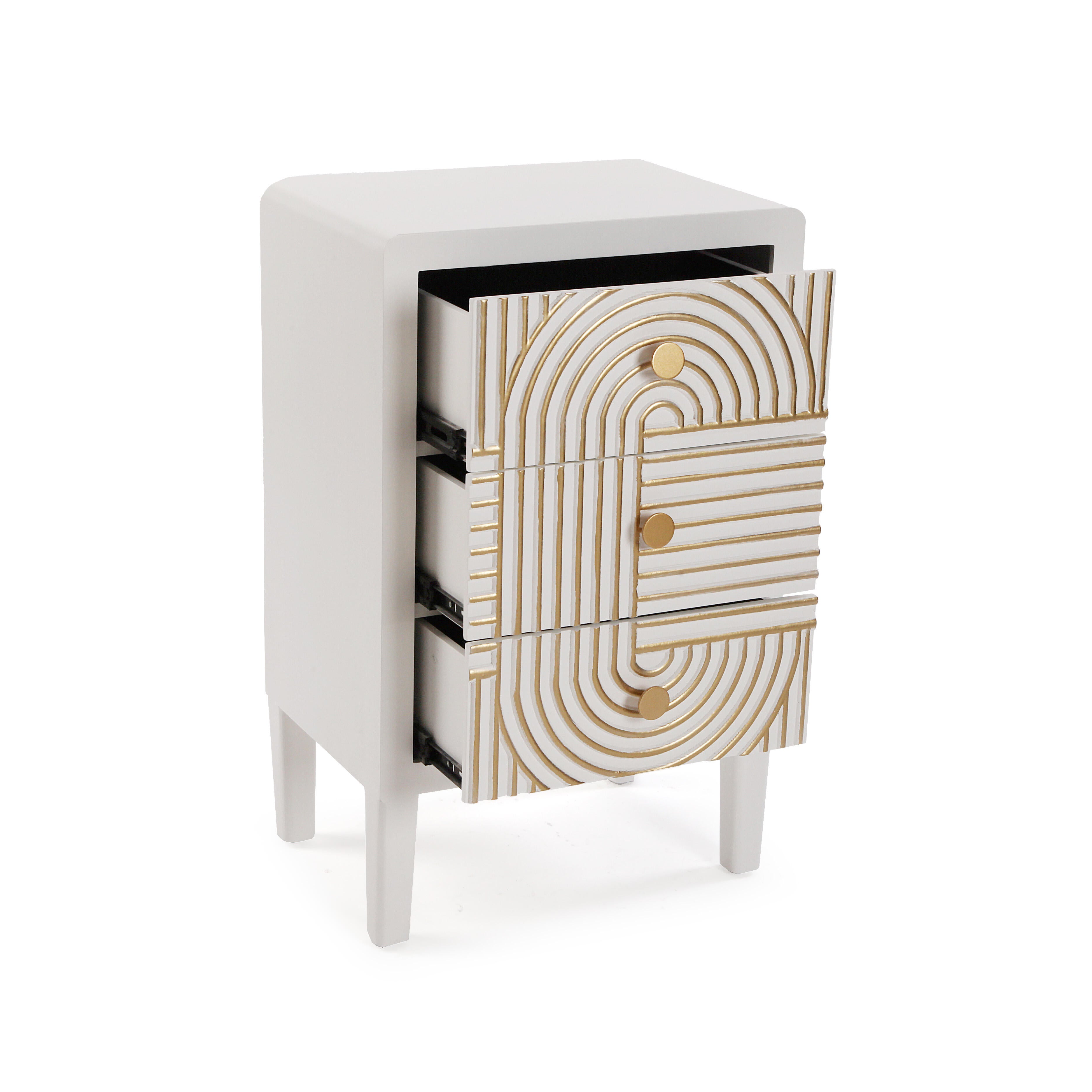 Mesita de noche eclipsia con 3 cajones 45x31x72 cm