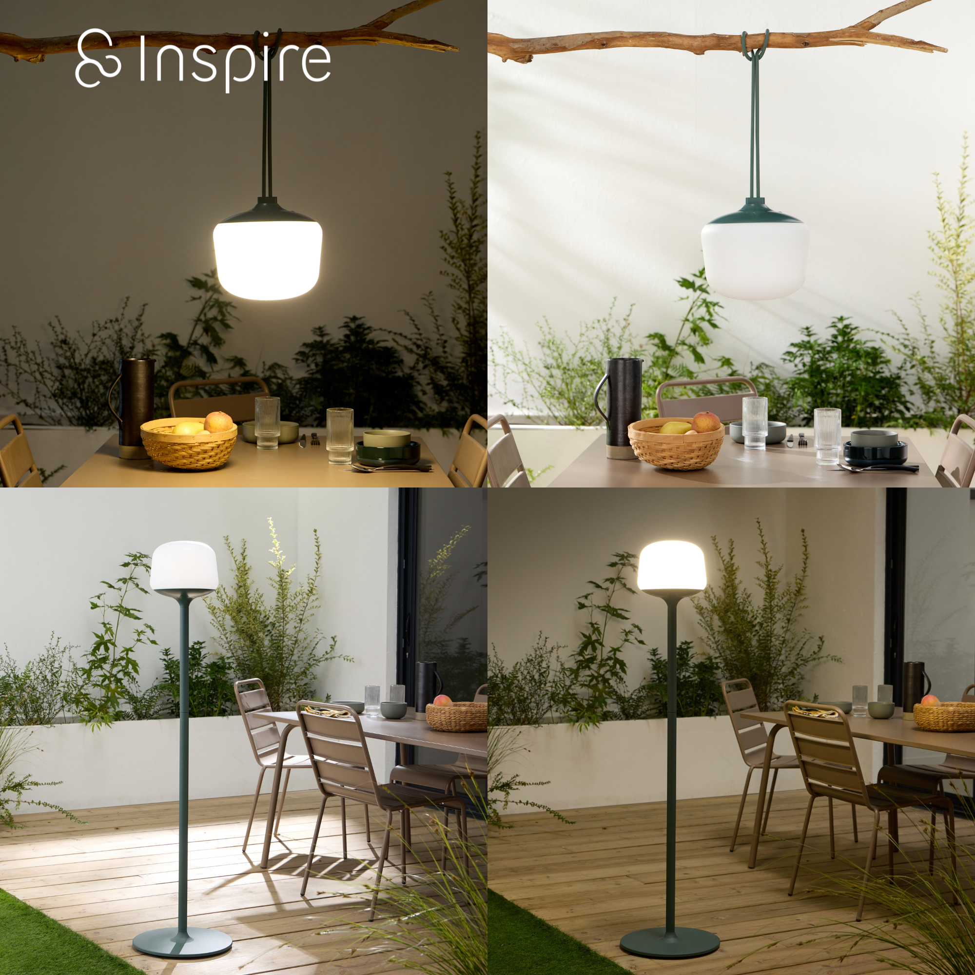 Baliza de jardín LED exterior Luno INSPIRE 144.8 cm 2000 lm verde resistencia IP65 - 2