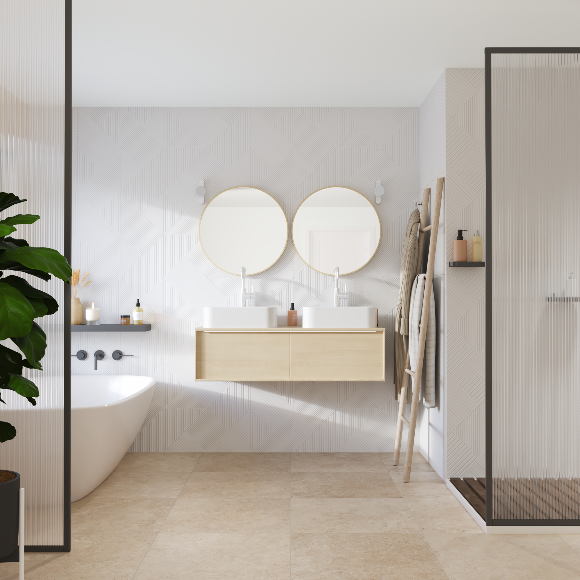 Carrelage sol/mur intérieur effet travertin beige Koos l.59.8 x L.59.8 cm ARTENS - 4