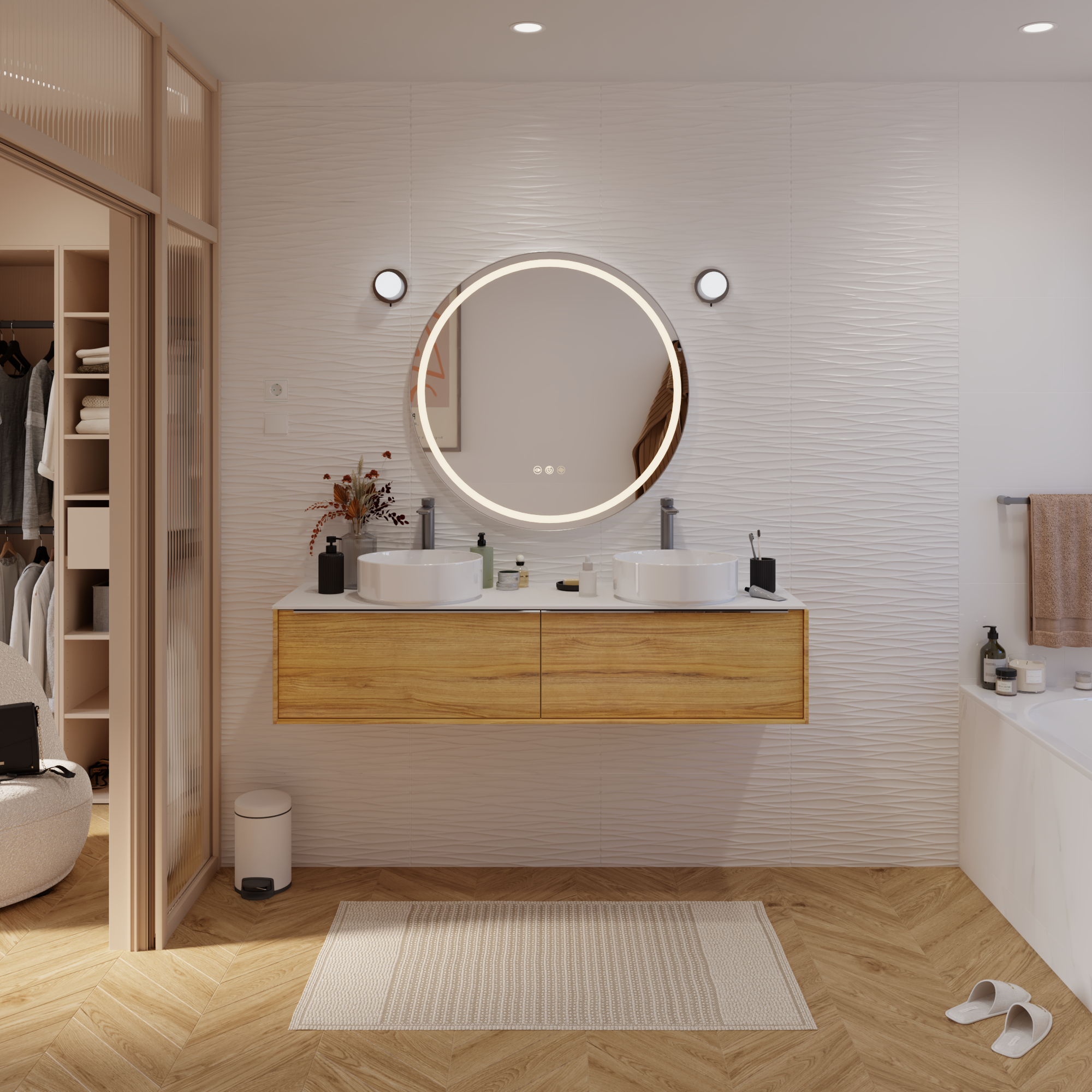 Piastrella da pavimento e rivestimento interno in gres porcellanato 11 x 54 cm non rettificato smaltato beige opaco Granted Natural R9 traffico intenso (pei 4/5) Sp. 9 mm 0.943 mq - 2