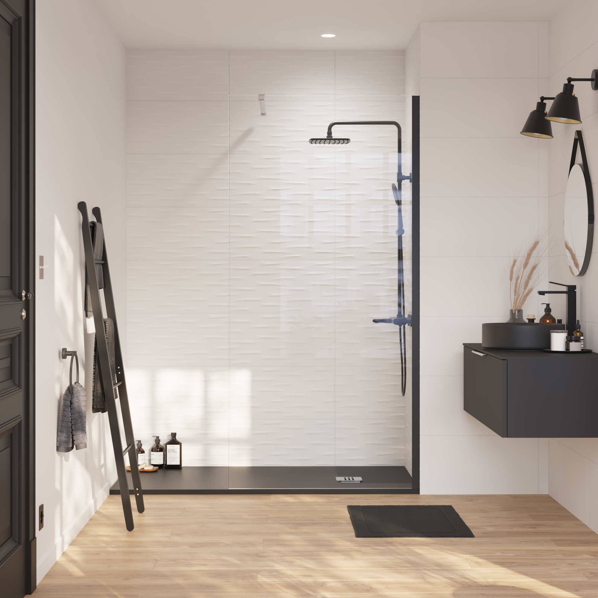 Piastrella da rivestimento interno in maiolica 30 x 60 cm rettificato smaltato bianco opaco 3D Arctic Sp. 7.4 mm 1.44 mq - 3