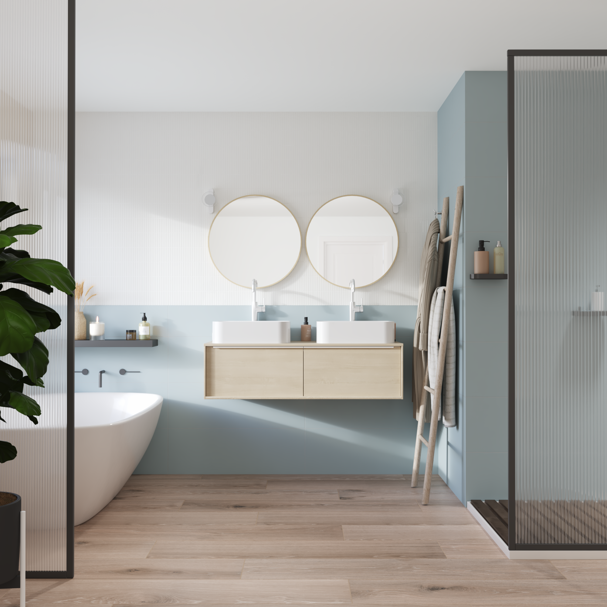 Carrelage mur intérieur effet bleu polaire Arctic  l.30 x L.90 cm ARTENS - 4