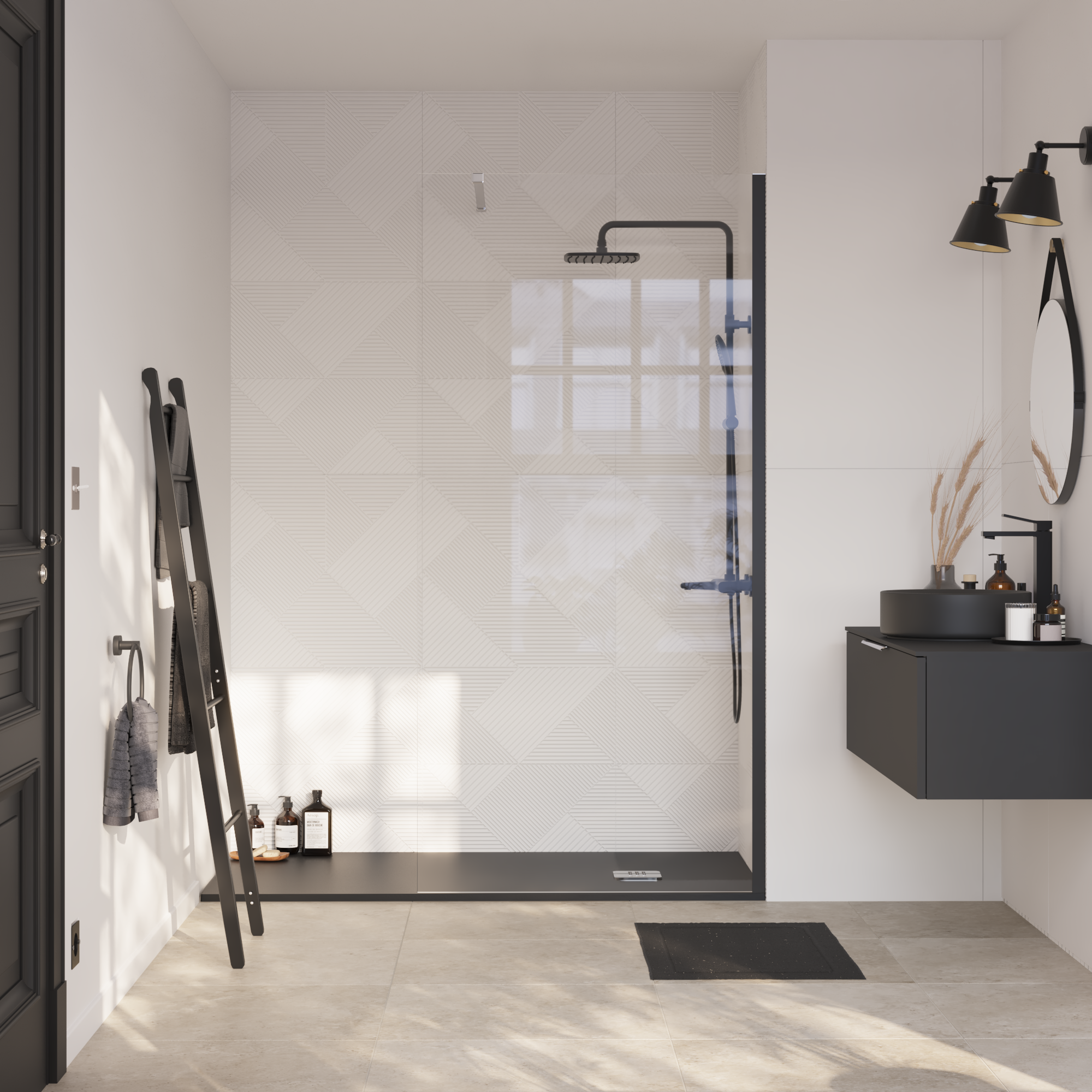 Carrelage sol/mur intérieur effet travertin beige Koos l.59.8 x L.59.8 cm ARTENS - 2