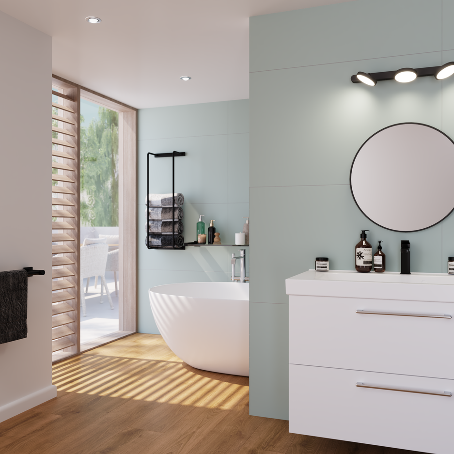 Baño con suelo vinílico