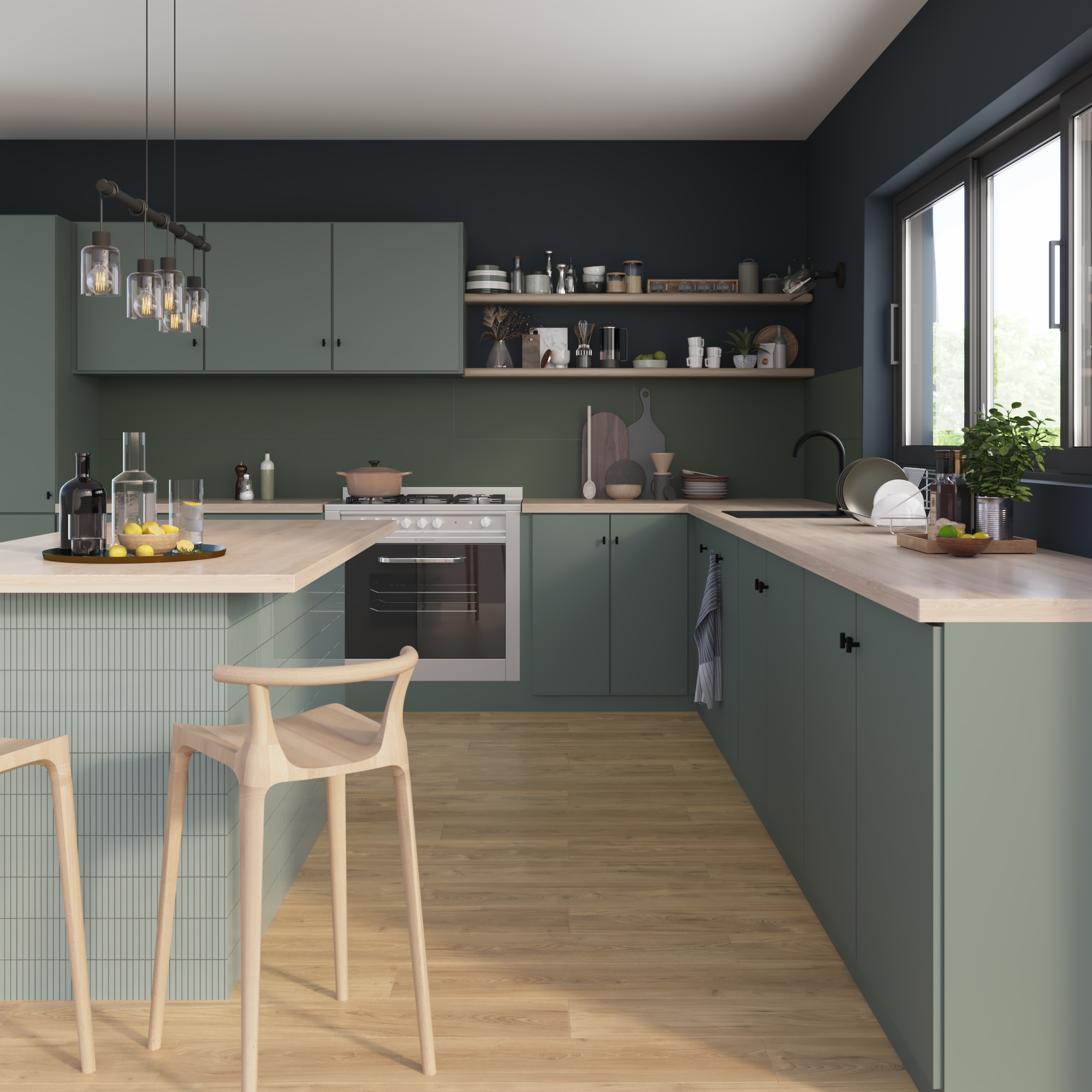 Carrelage mur intérieur effet vert botanic mat Arctic  l.30 x L.90 cm ARTENS - 3