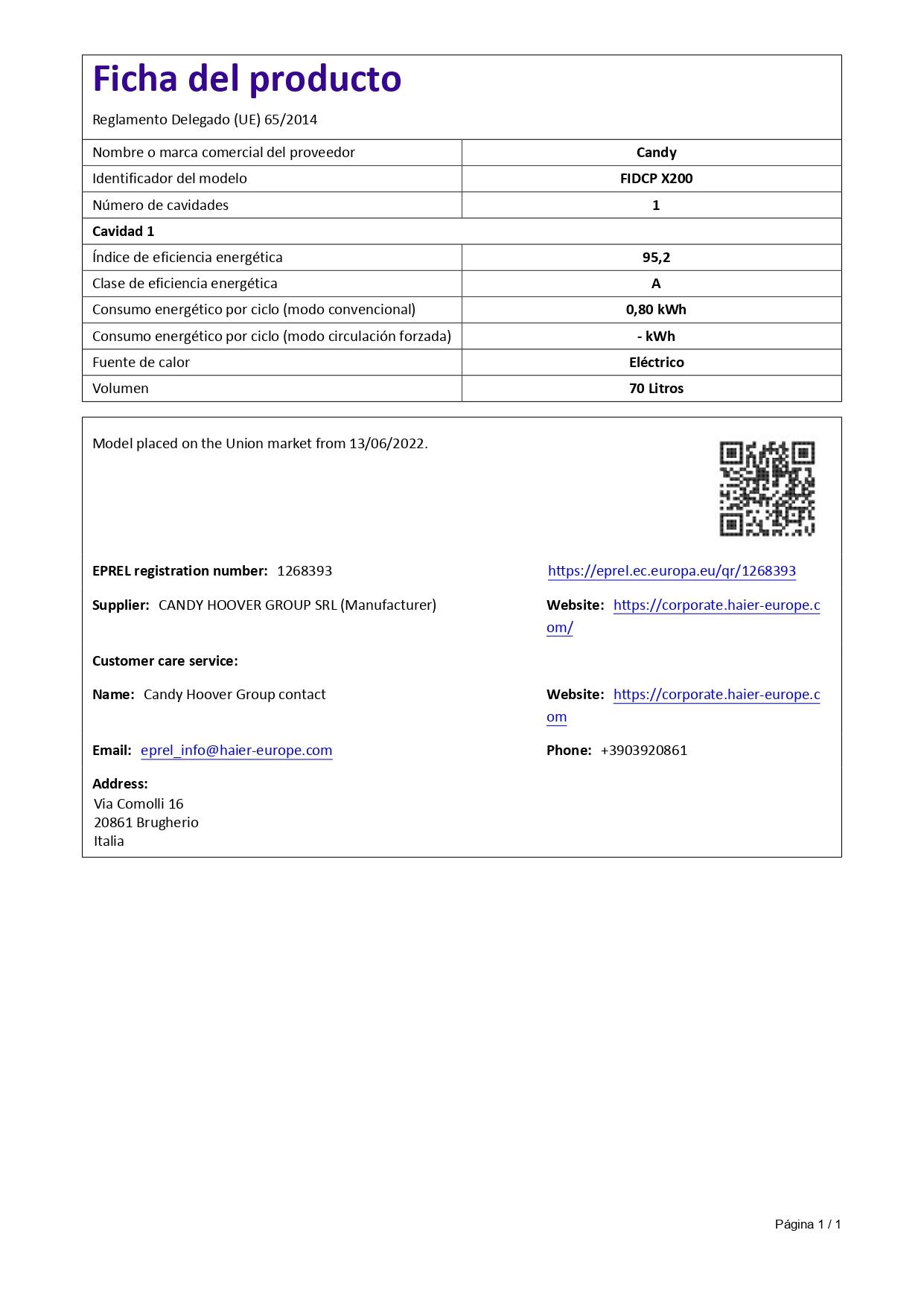 Horno CANDY FIDCP X200 multifunción 70 litros Aqualisis Acero Inoxidable Clase A - 11
