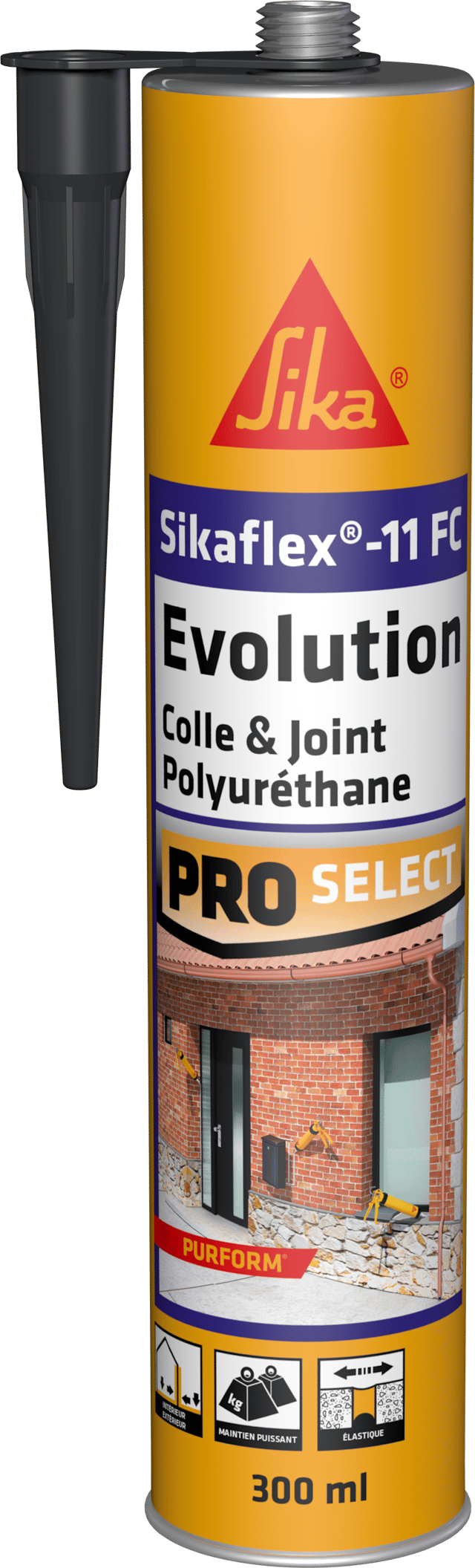 Colle de fixation pâte polyuréthane Sikaflex 11 fc evolution SIKA, 300ml anthrac