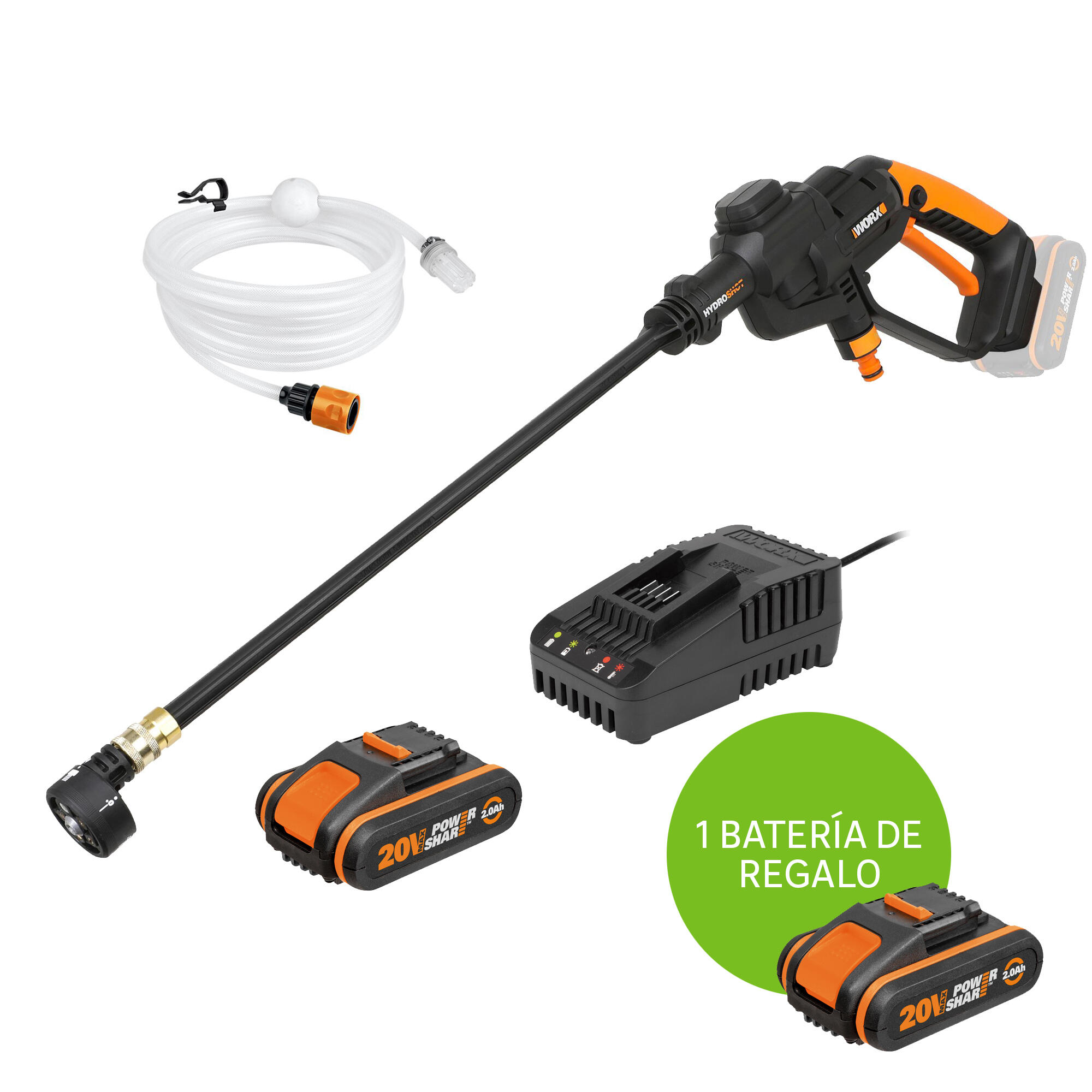 Hidrolimpiadora worx + batería 20v + cargador 20v + regalo de otra batería 20v