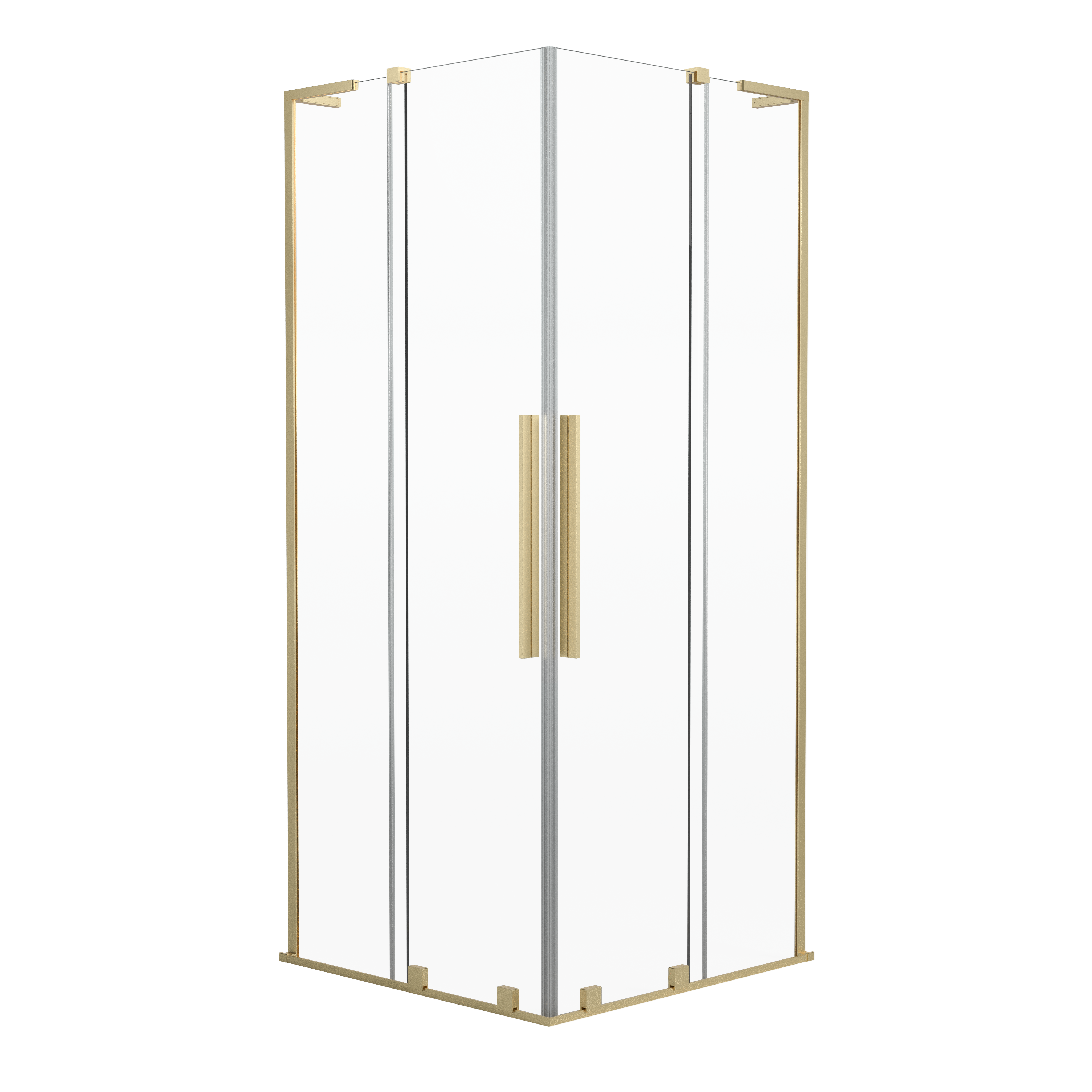 Kabina prysznicowa kwadratowa 90x90x200 cm złoto szczotkowane Pure Durasan