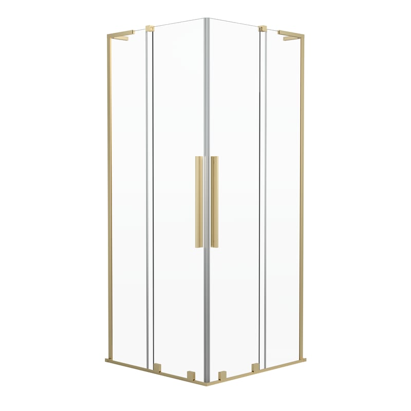 Kabina prysznicowa kwadratowa 90x90x200 cm złoto szczotkowane Pure Durasan