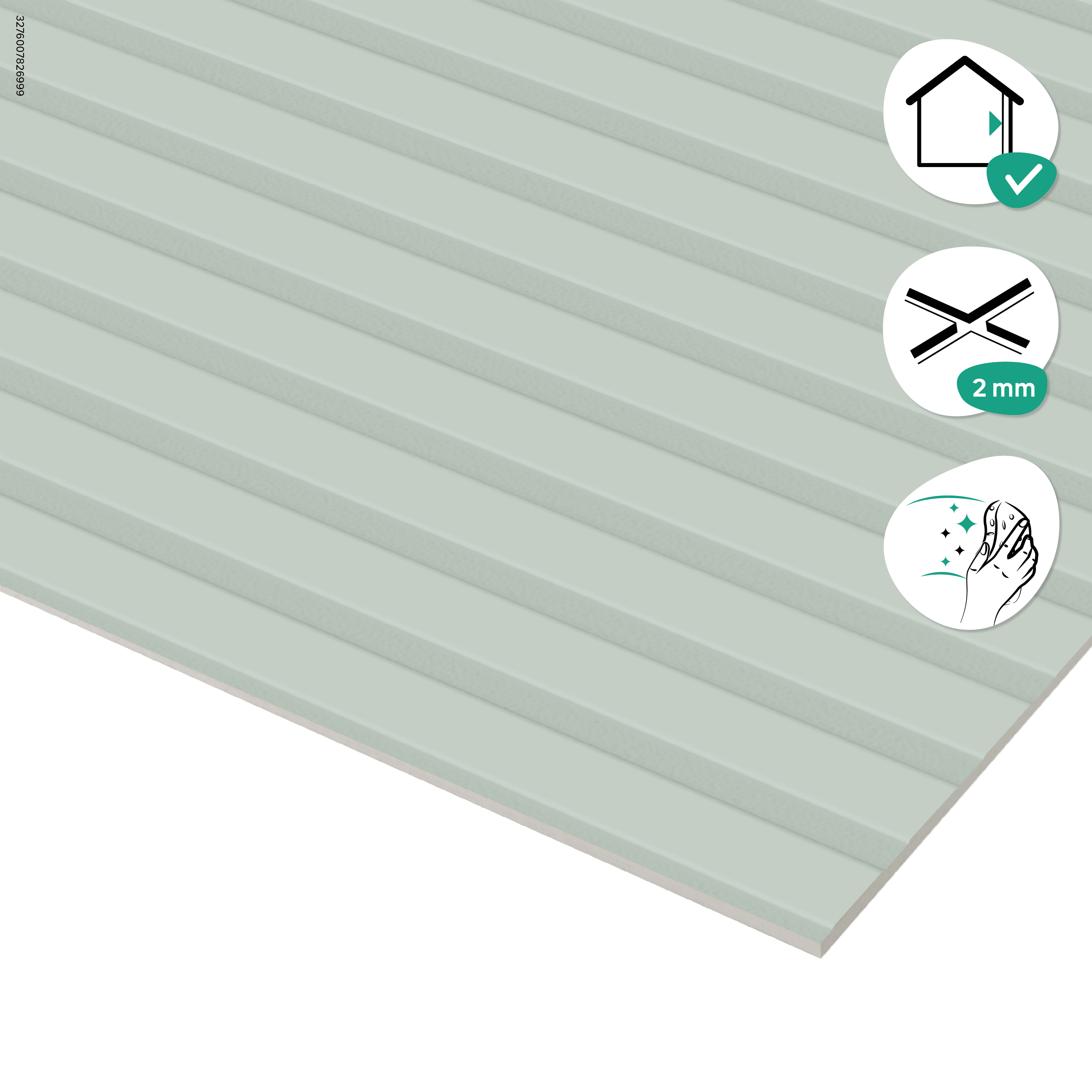 Carrelage mur intérieur effet relief strié sauge Arctic l.30 x L.90 cm ARTENS - 6