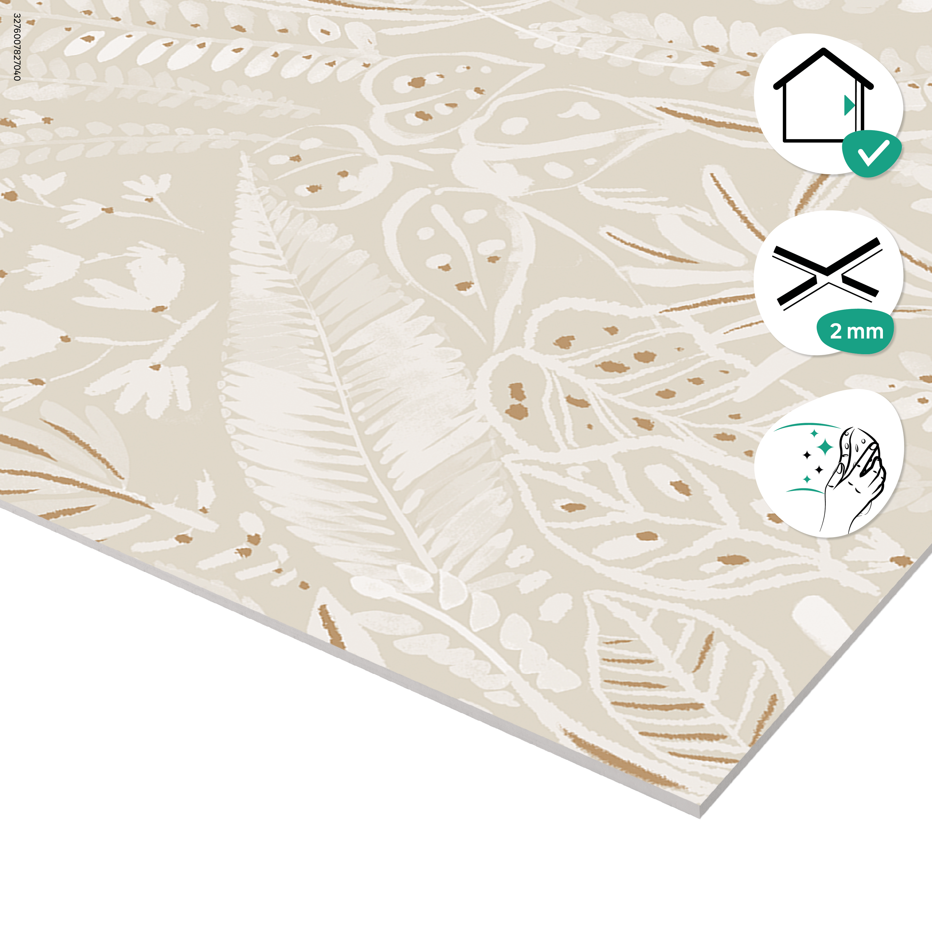 Carrelage mur intérieur effet relief floral beige Arctic  l.30 x L.90 cm ARTENS - 5