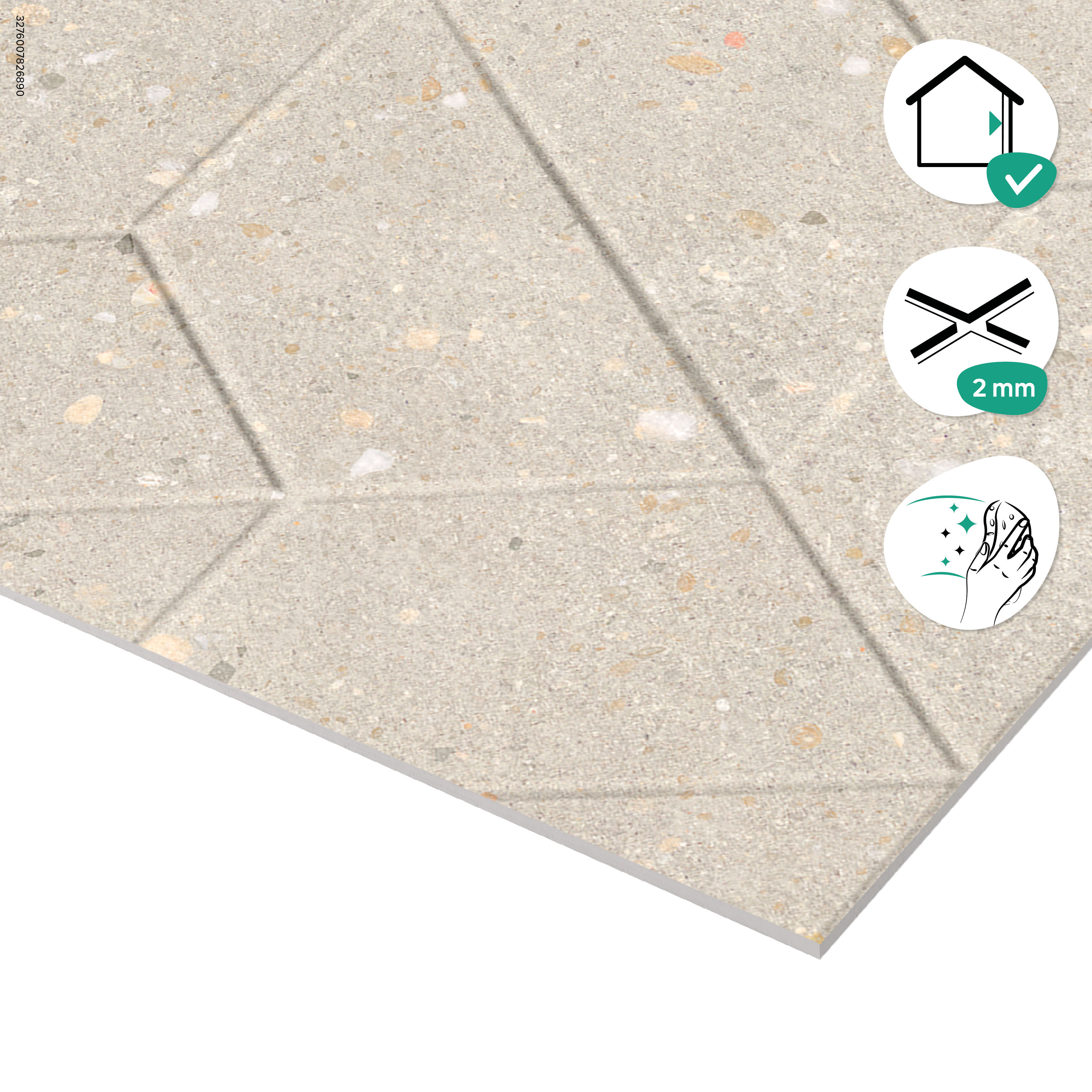 Revestimento cerâmico 3D bege mate 30x90 cm Artens Cavir - 6