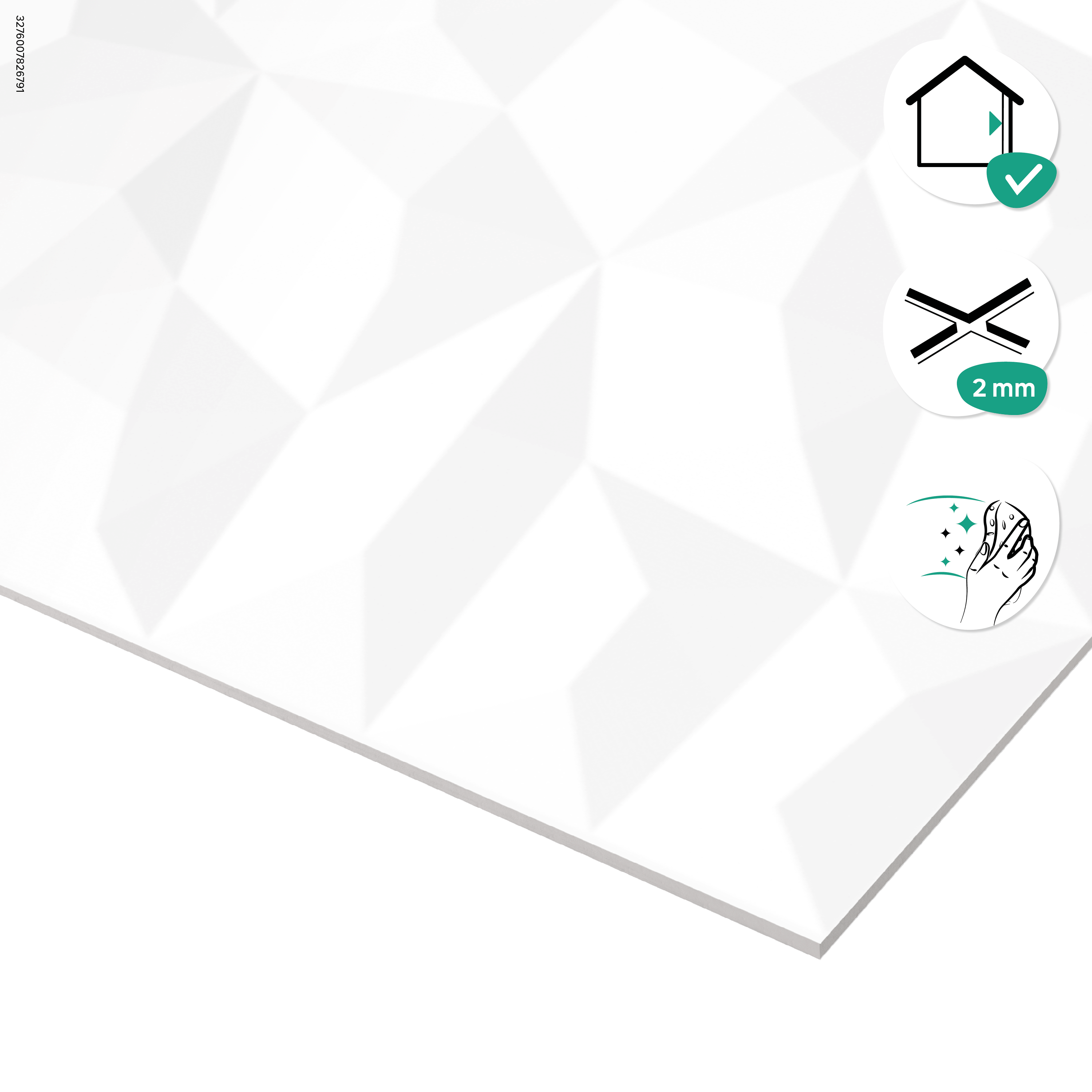 Carrelage mur intérieur effet origami blanc mat Arctic  l.30 x L.90 cm ARTENS - 6