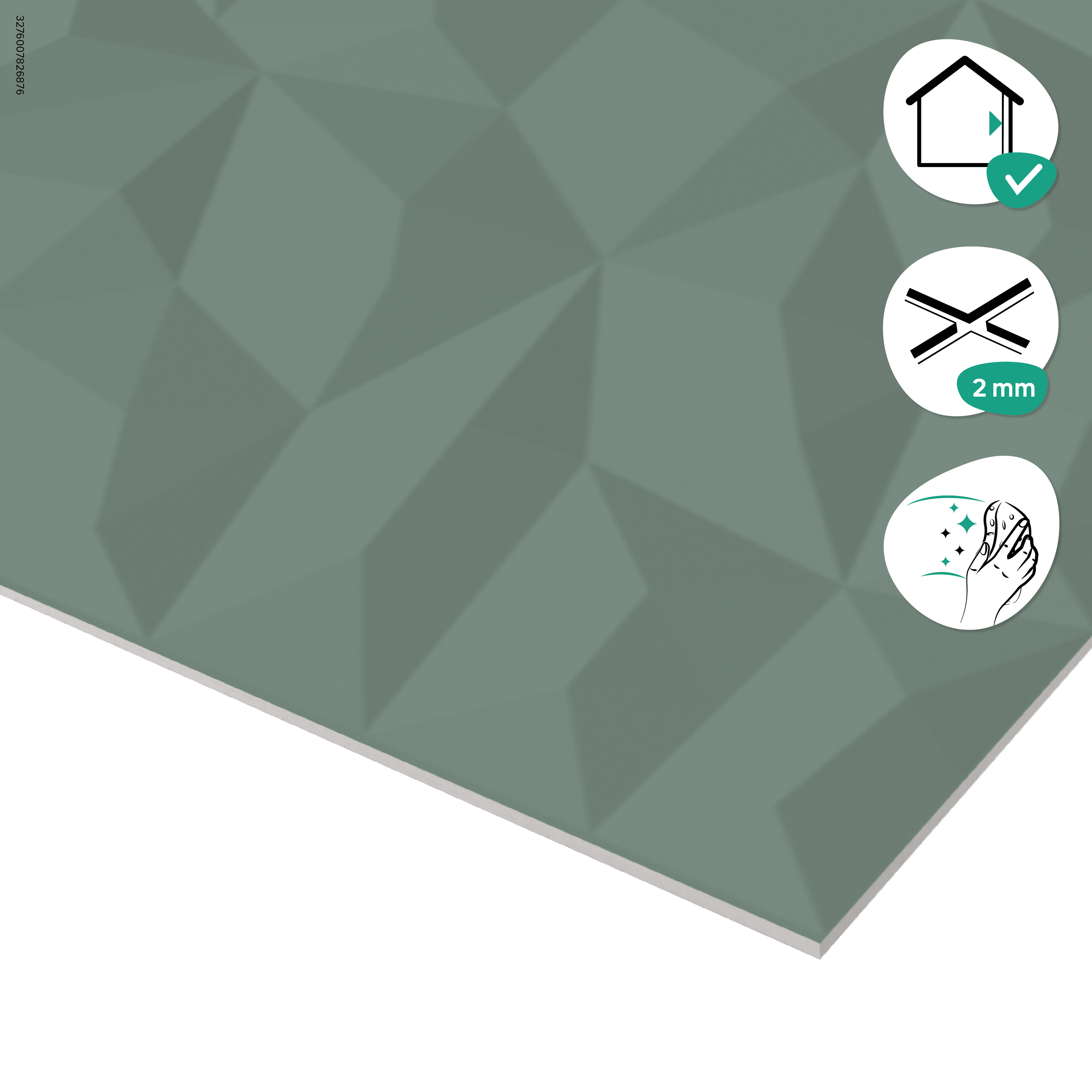 Carrelage mur intérieur effet origami vert mat Arctic  l.30 x L.90 cm ARTENS - 6