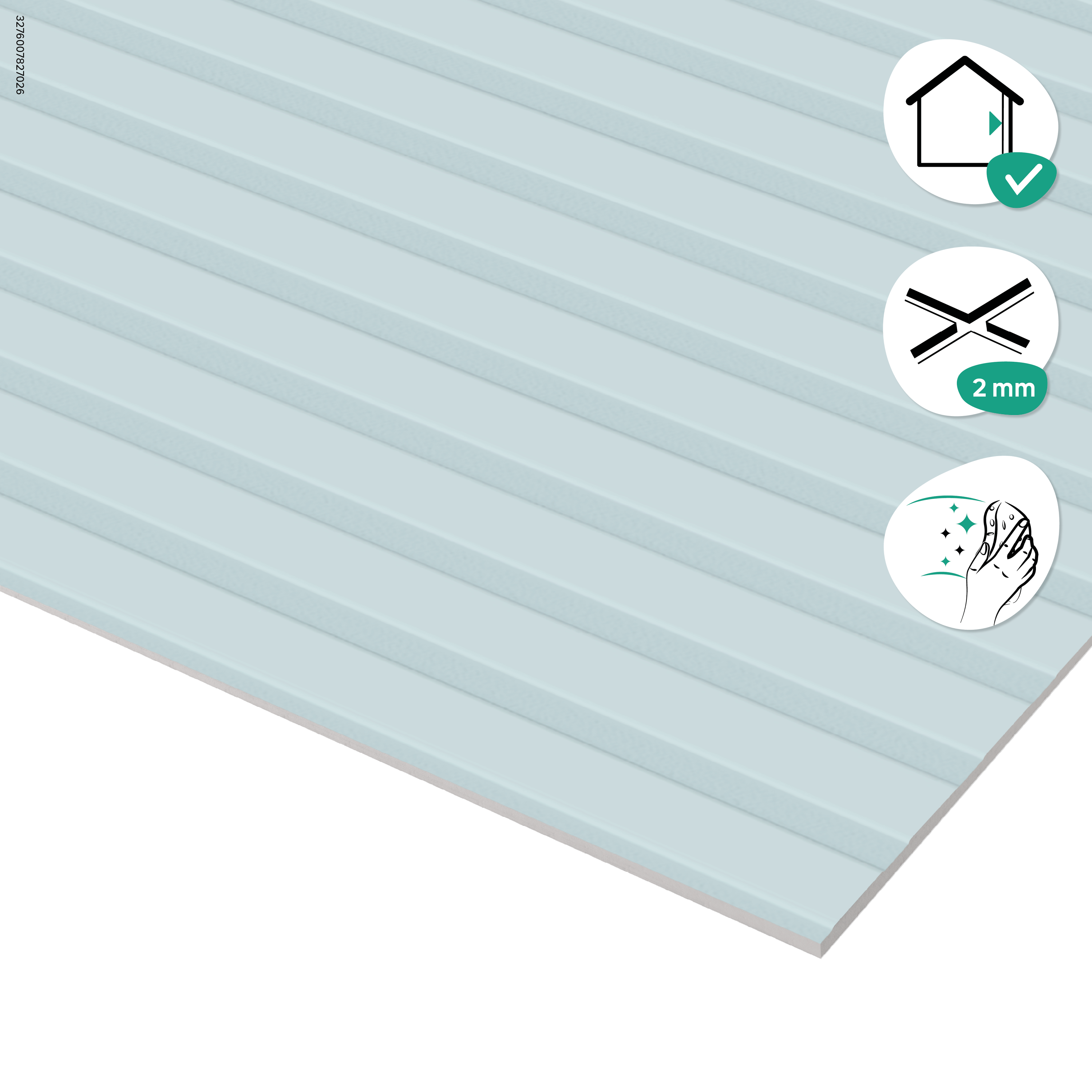 Carrelage mur intérieur effet strié bleu polaire Arctic  l.30 x L.90 cm ARTENS - 5