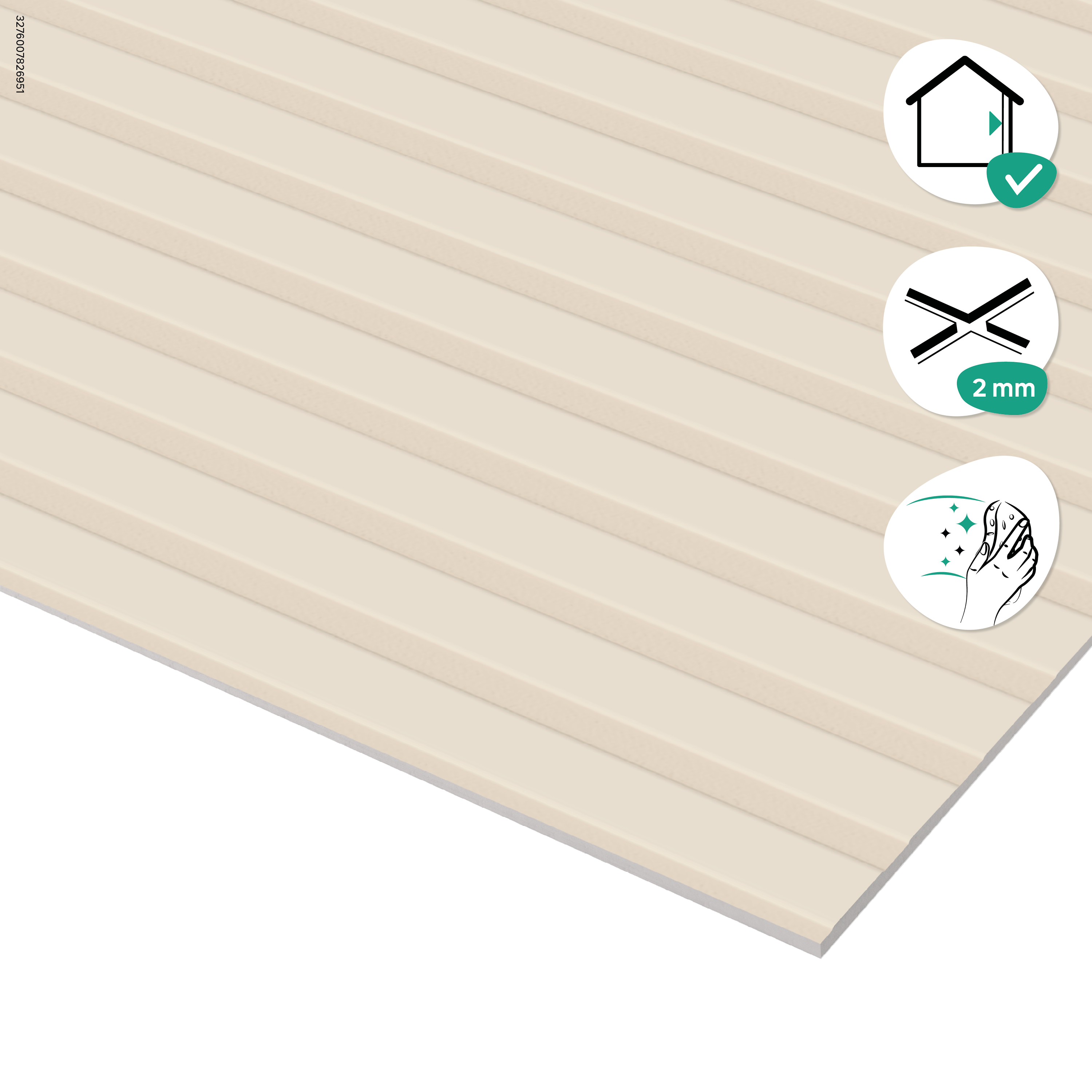 Revestimento cerâmico 3D bege mate 30x90 cm Artens Artic - 5