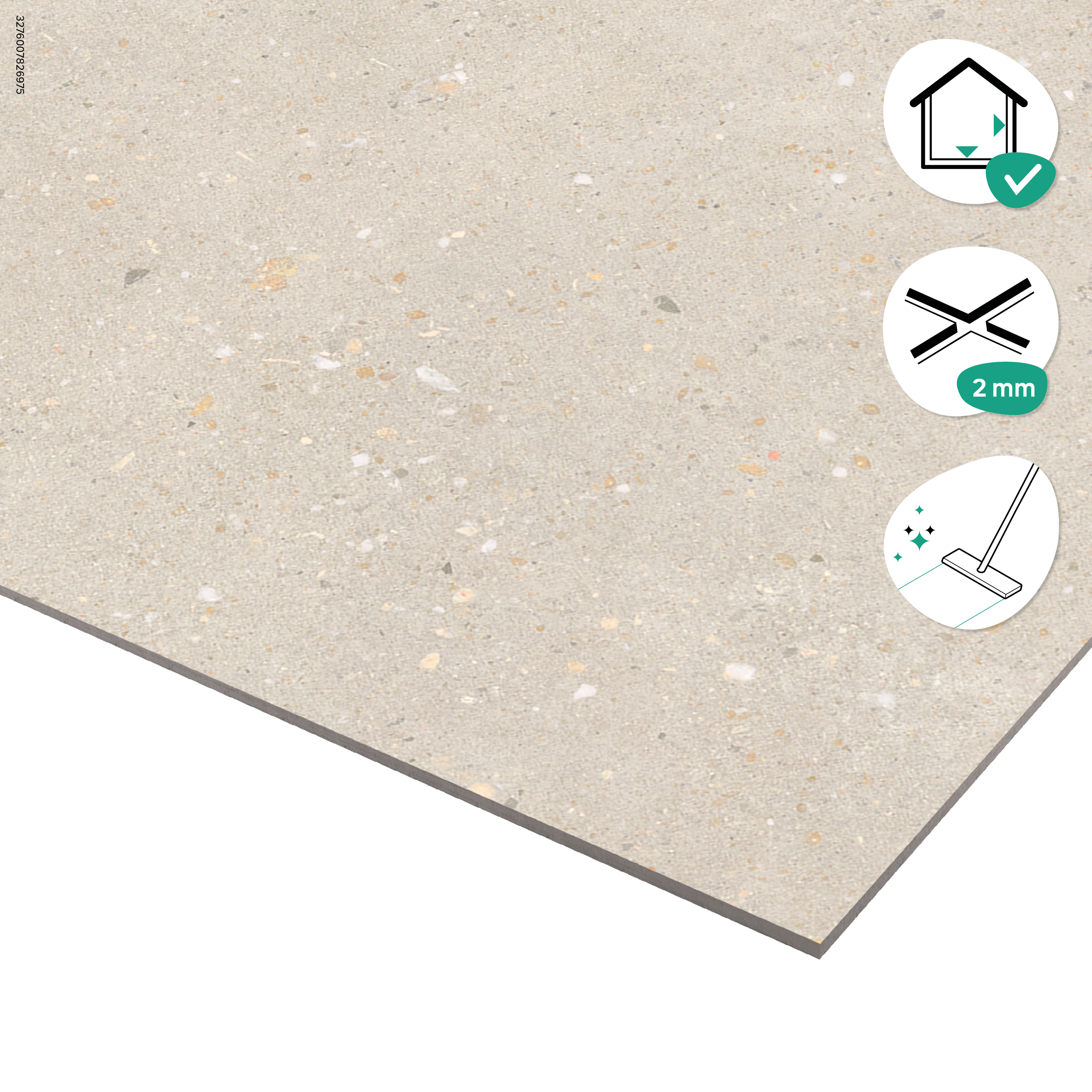 Pavimento cerâmico bege mate 60x120 cm Artens Cavir - 9