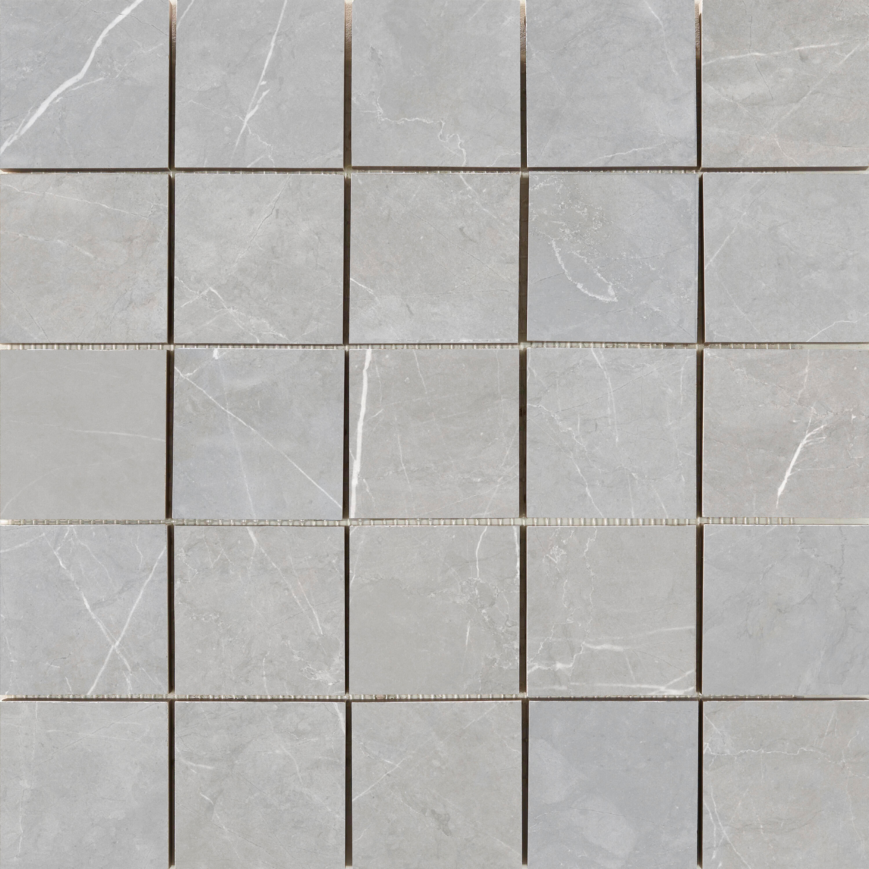 Azulejo mosaico gres porcelánico kanali grey efecto mármol gris 29.7x29.7 cm artens