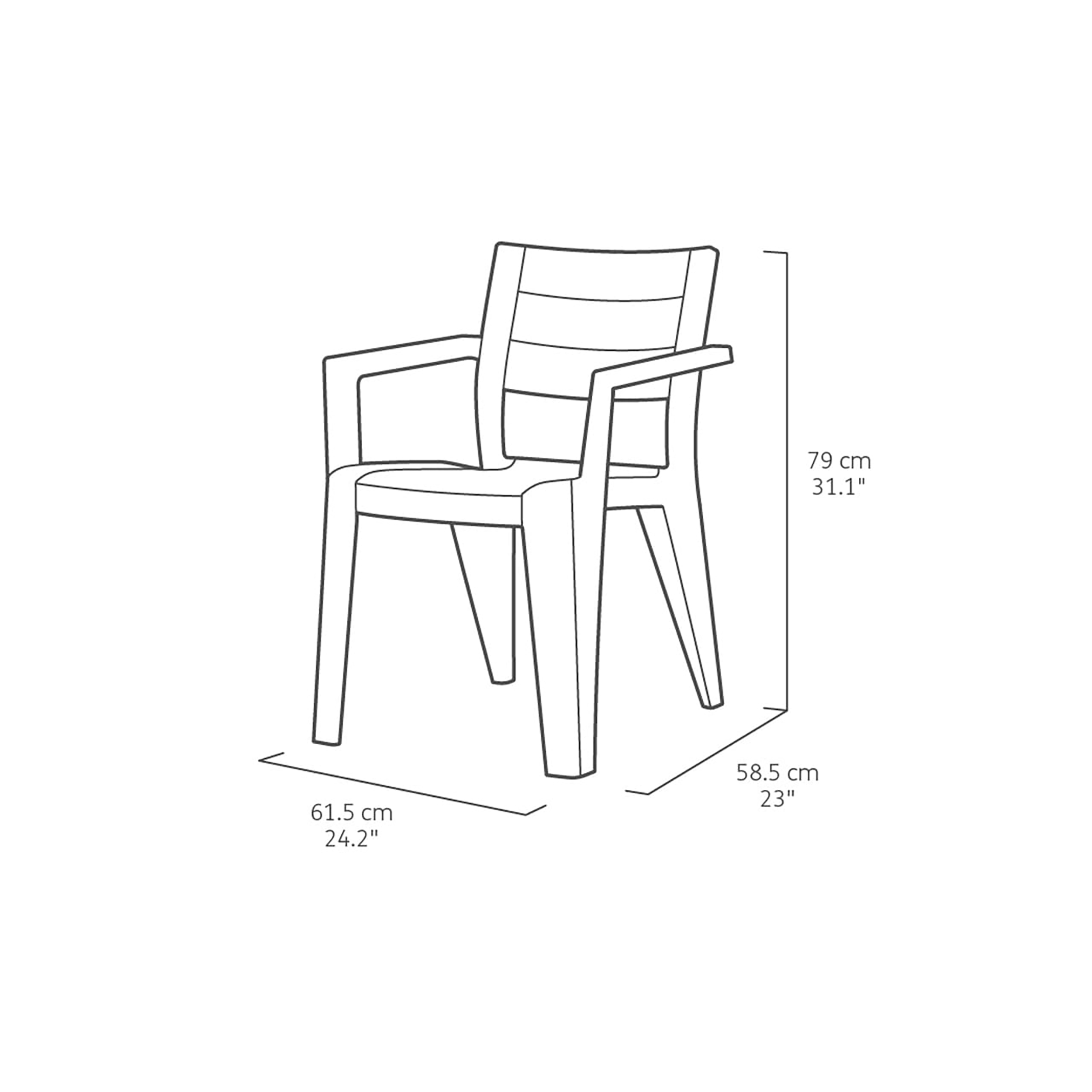 Krzesło ogrodowe Julie antracytowe Keter - 3