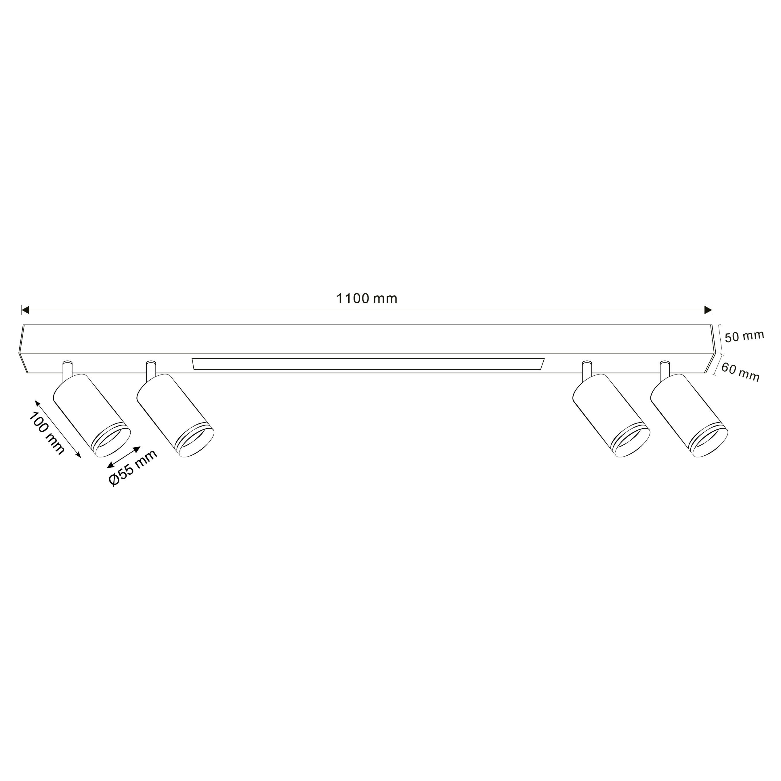 Listwa reflektorowa Paris czarna 4 x GU10 800 lm LED Goldlux - 3