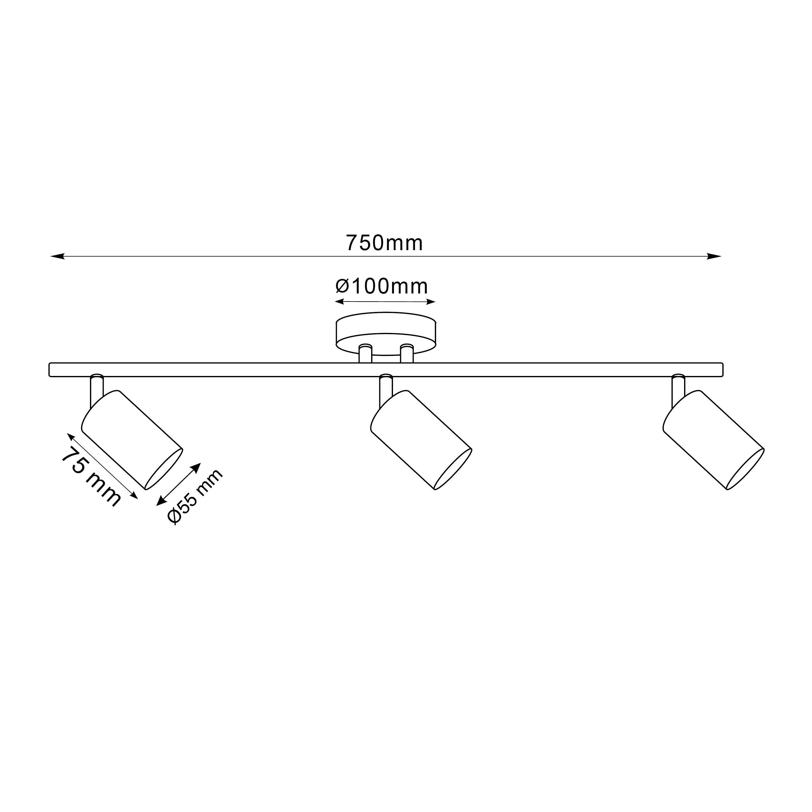 Listwa reflektorowa Goldi złota 3 x GU10 Goldlux - 3