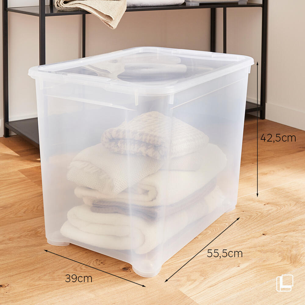 Caja con tapa transparente capacidad de 65 L medidas 55.5x42.5x39 cm - 6