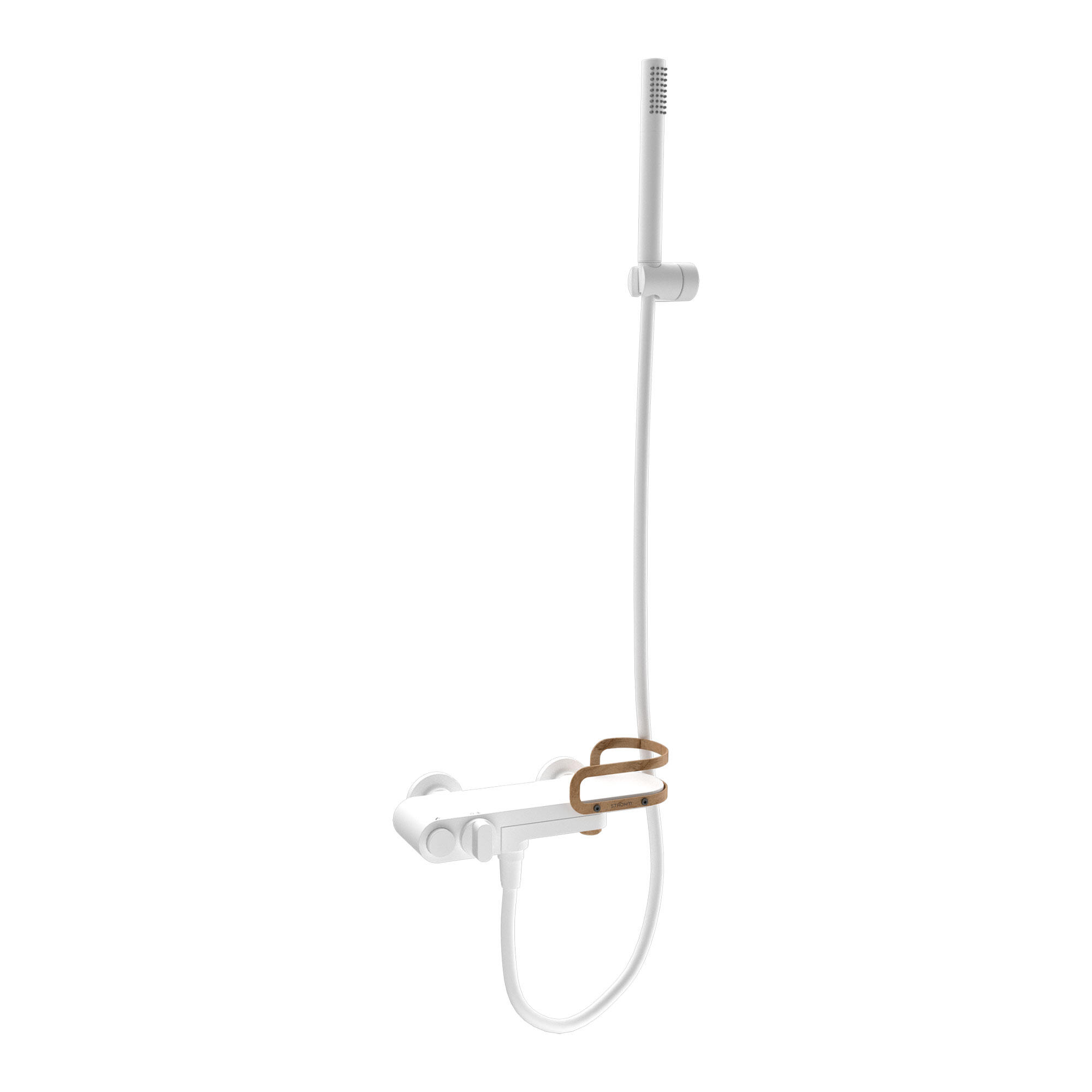 Grifo de bañera monomando STROHM TEKA Lavi blanco mate Antical Latón - 11