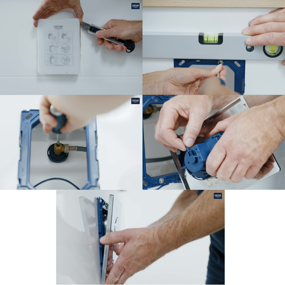 Plaque de commande blanche pour WC suspendu, GROHE Solido for SENSEA - 5