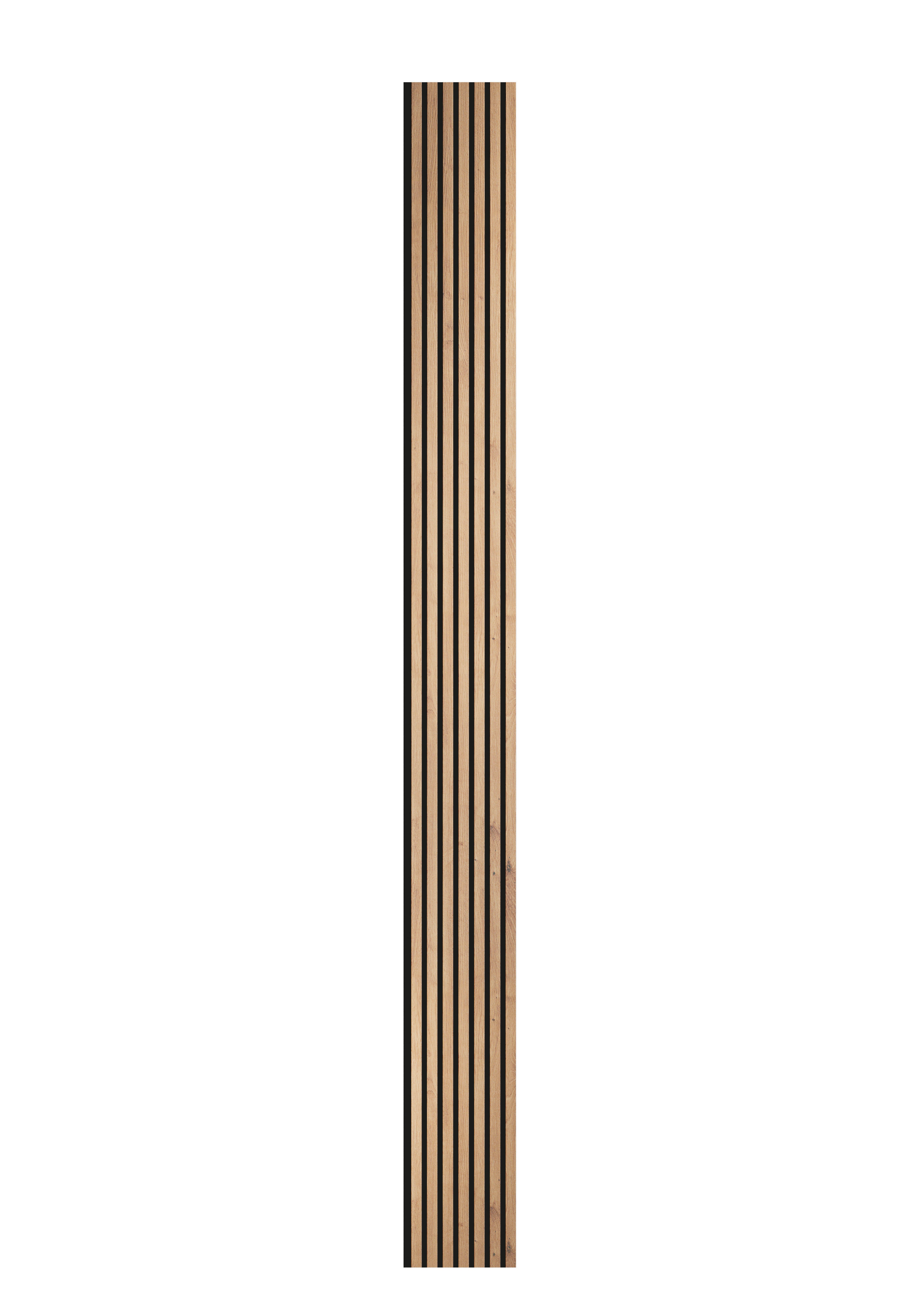 Lot de 2 panneaux MDF tasseaux Anna finition chêne artisan, fond noir, 260x25 cm - 2