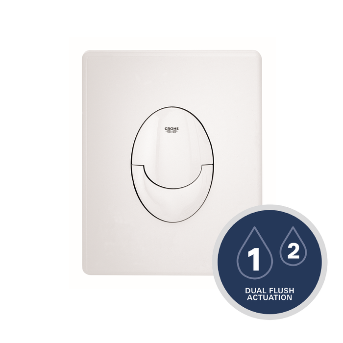 water saving grohe plaque wc blanche