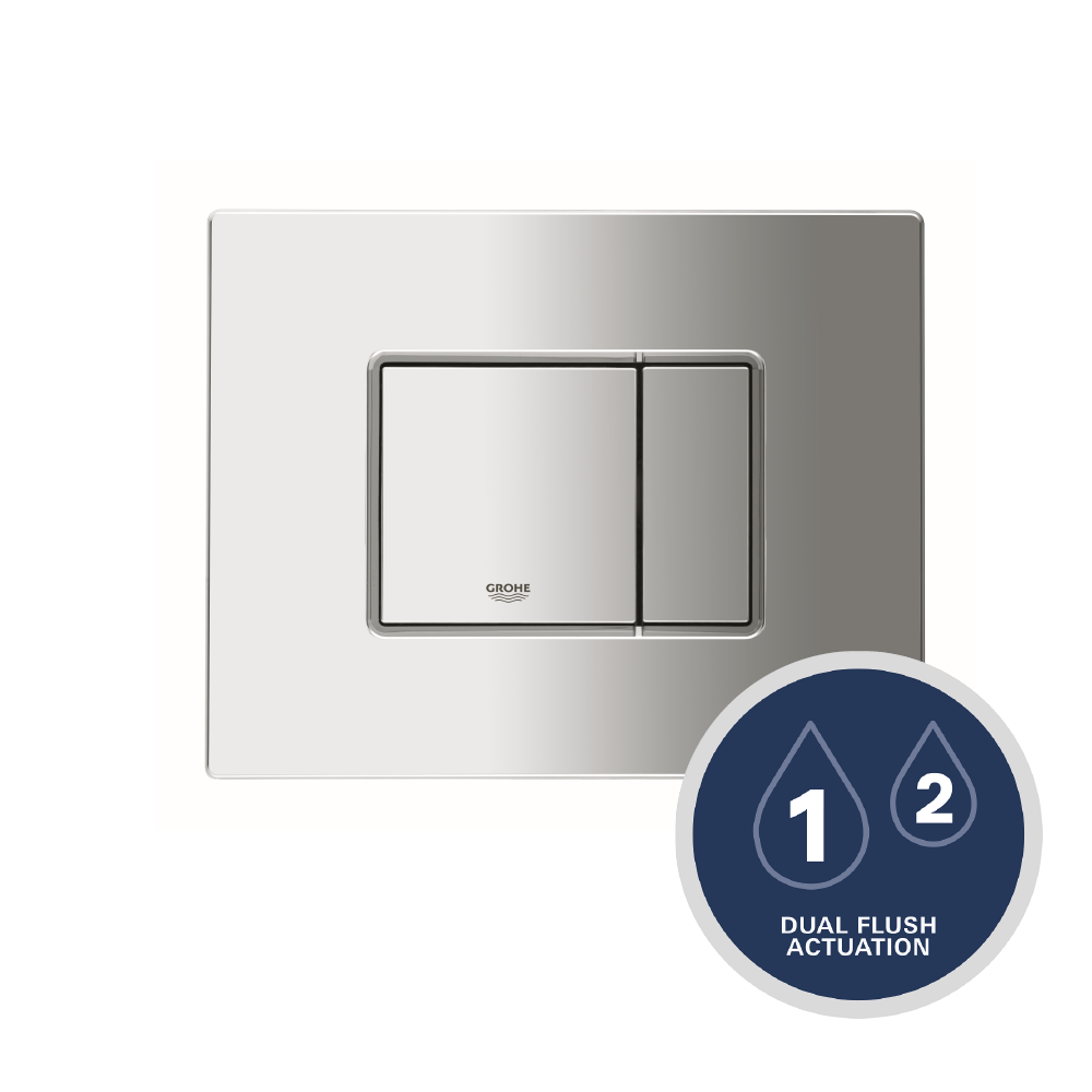 plaque grohe chrome double chasse - 0