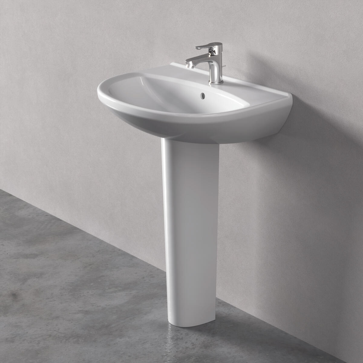 Lavabo sospeso semicerchio Alpha H 15 x P 46 cm in ceramica bianco lucido - 2