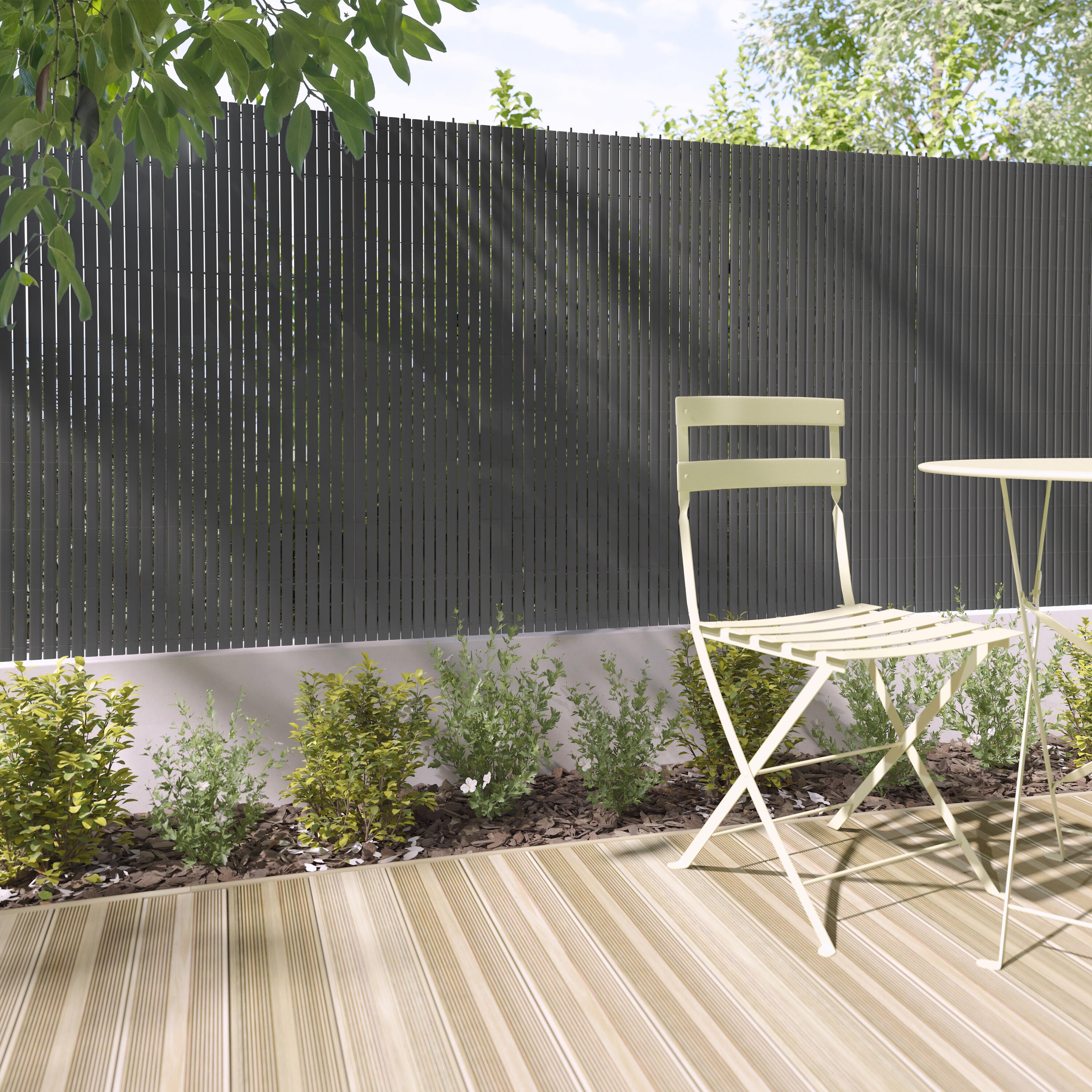 Canniccio doppia vista pvc NATERIAL grigio / argento L 5 x H 1.5 m - 2