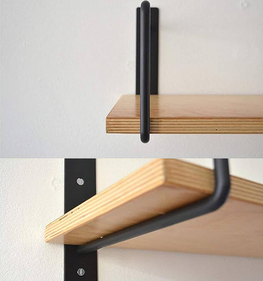 Dos soportes para estantería decorativa 16x23 cm negra