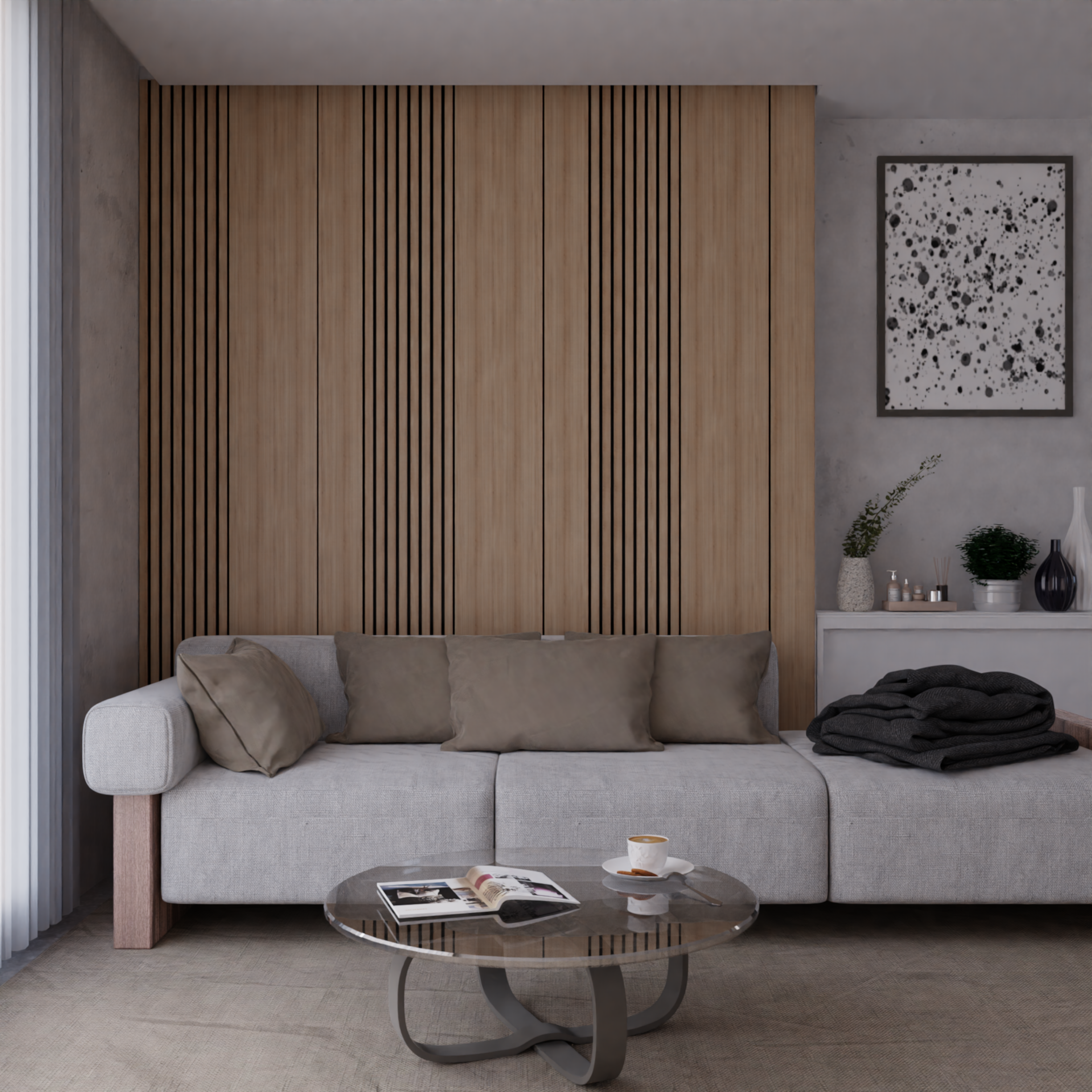 Panele ścienne modułowe pełne 265x15 cm Dąb Biszkopt HDF - 4