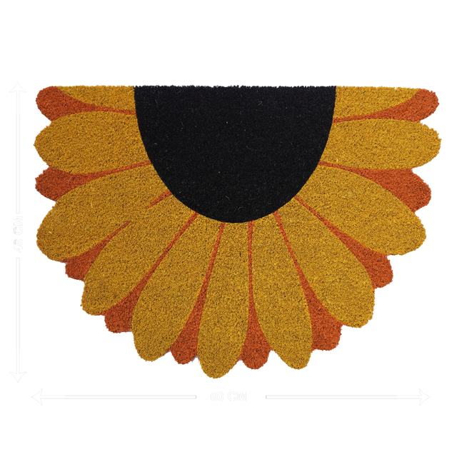 Tapete de entrada Flower meia lua Inspire 50x70cm multicor