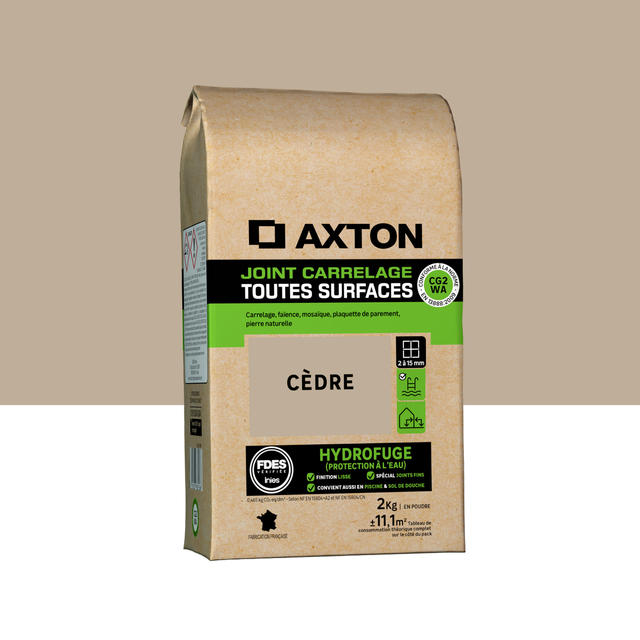 Joint tous types de carrelage et mosaïque cèdre AXTON, 2 kg